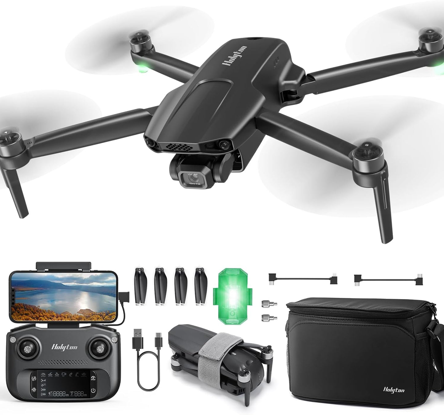 HT70 3 Axis Brushless Gimbal GPS Drones with Camera for Adults 4K; FAA Compliant FPV RC Quadcopter Drone with 4K/30FPS Video, 10000Ft Range, Quickshot, Night Vision, Follow Me, Auto Return