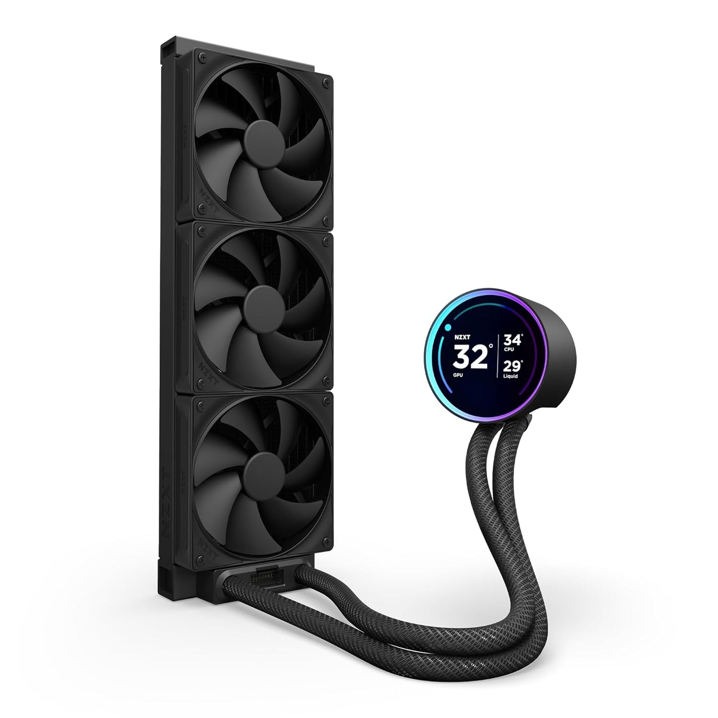 Kraken Elite 360 2024 - AIO CPU Liquid Cooler - 360Mm Radiator - 3 X F120P Fans - Customizable 2.72" IPS LCD -  Turbine Pump - AMD® AM5, AM4 - Intel® LGA 1851/1700, 1200/115X - Black