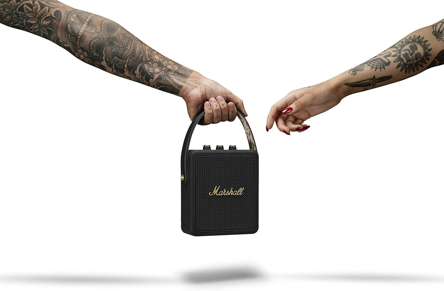 Stockwell II Portable Bluetooth Speaker, Black and Brass