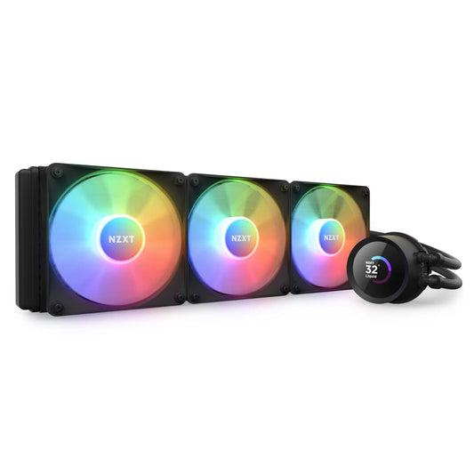 Kraken 360 RGB - 360Mm AIO CPU Liquid Cooler - Customizable 1.54" Square LCD Display for Images, Performance Metrics - High-Performance Pump - 3 X F120 RGB Core Fans - Black
