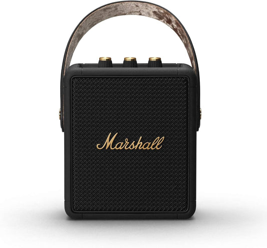Stockwell II Portable Bluetooth Speaker, Black and Brass