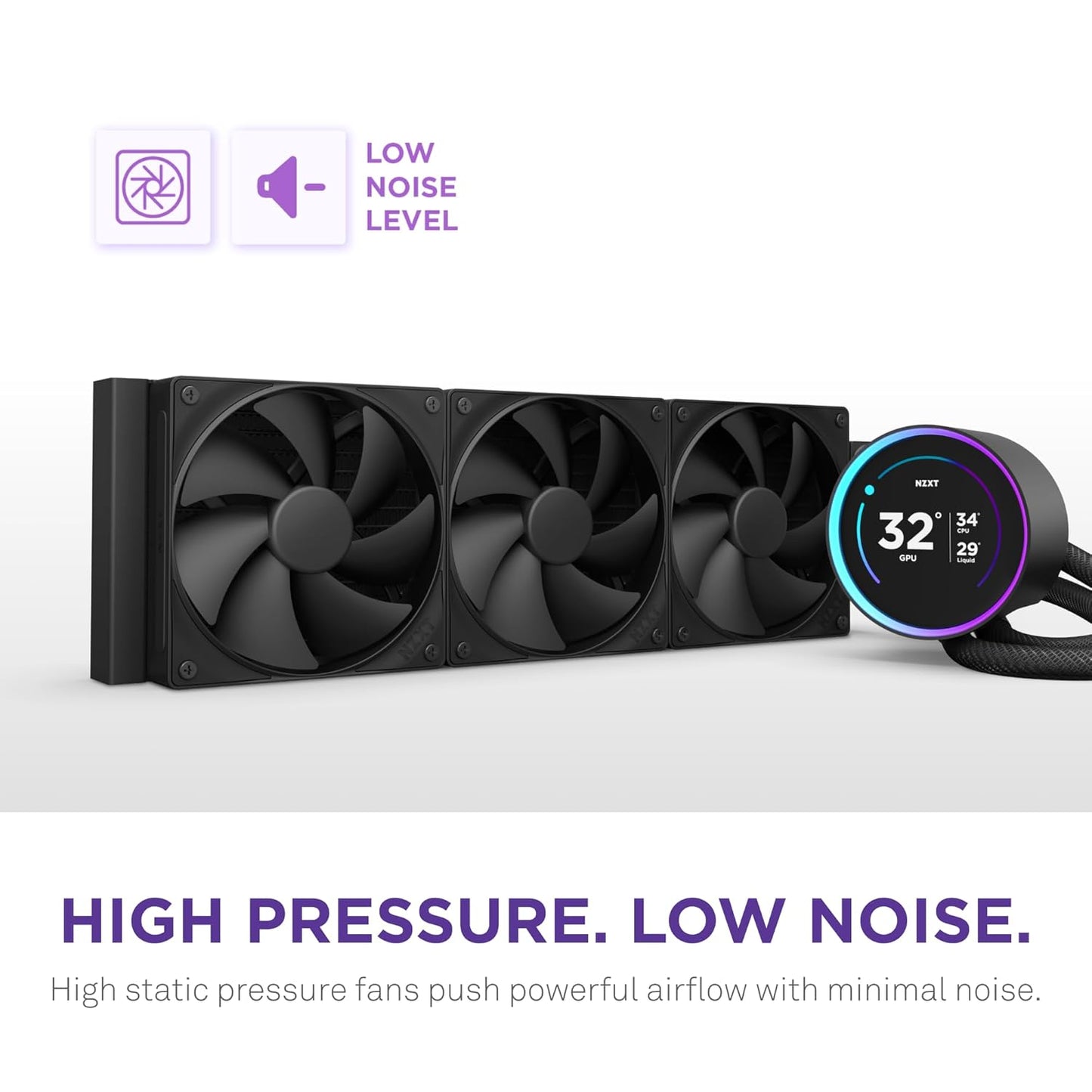 Kraken Elite 360 2024 - AIO CPU Liquid Cooler - 360Mm Radiator - 3 X F120P Fans - Customizable 2.72" IPS LCD -  Turbine Pump - AMD® AM5, AM4 - Intel® LGA 1851/1700, 1200/115X - Black