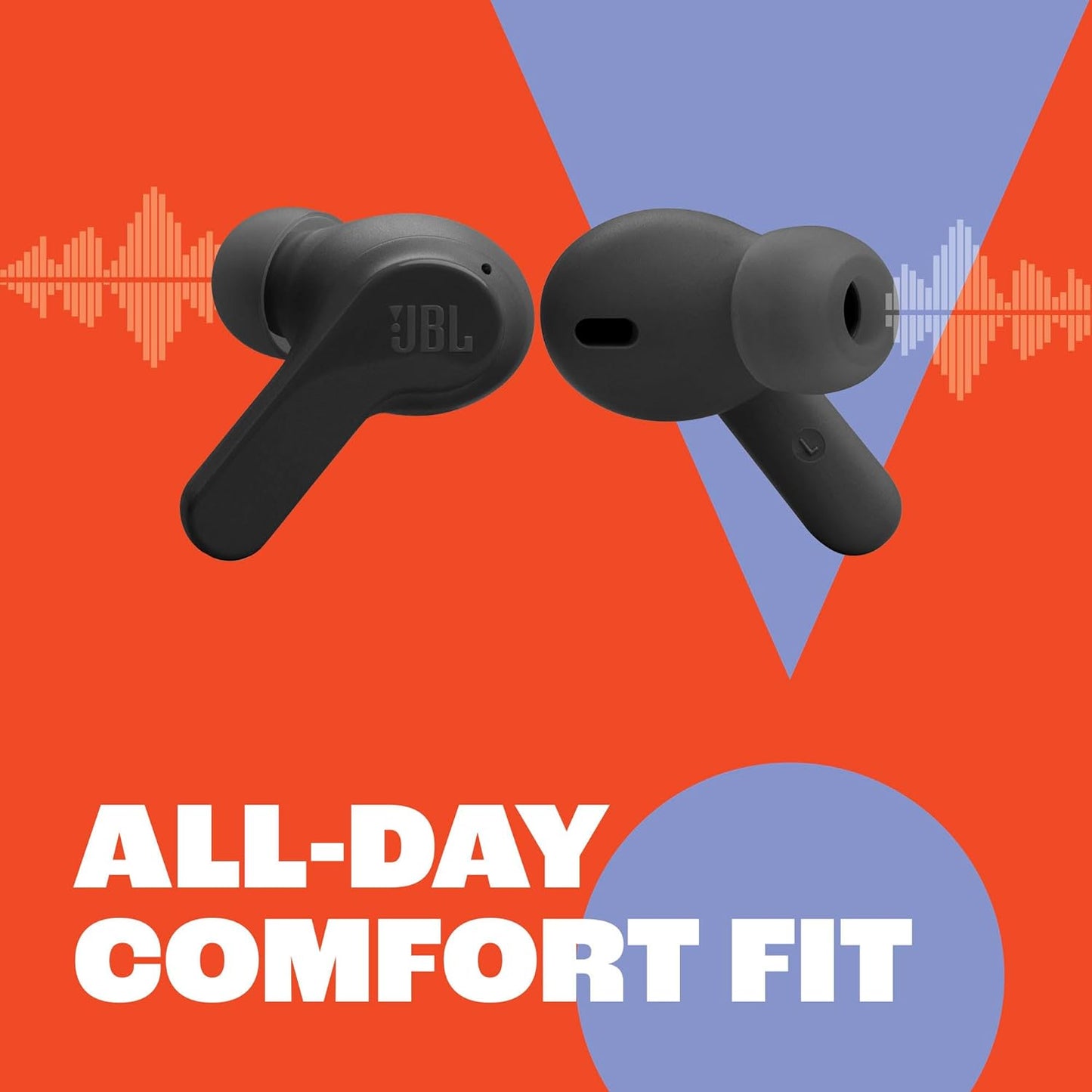 Vibe Beam - True Wireless  Deep Bass Sound Earbuds, Bluetooth 5.2, Water & Dust Resistant, Hands-Free Call with Voiceaware, up to 32 Hours of Battery Life (Black)