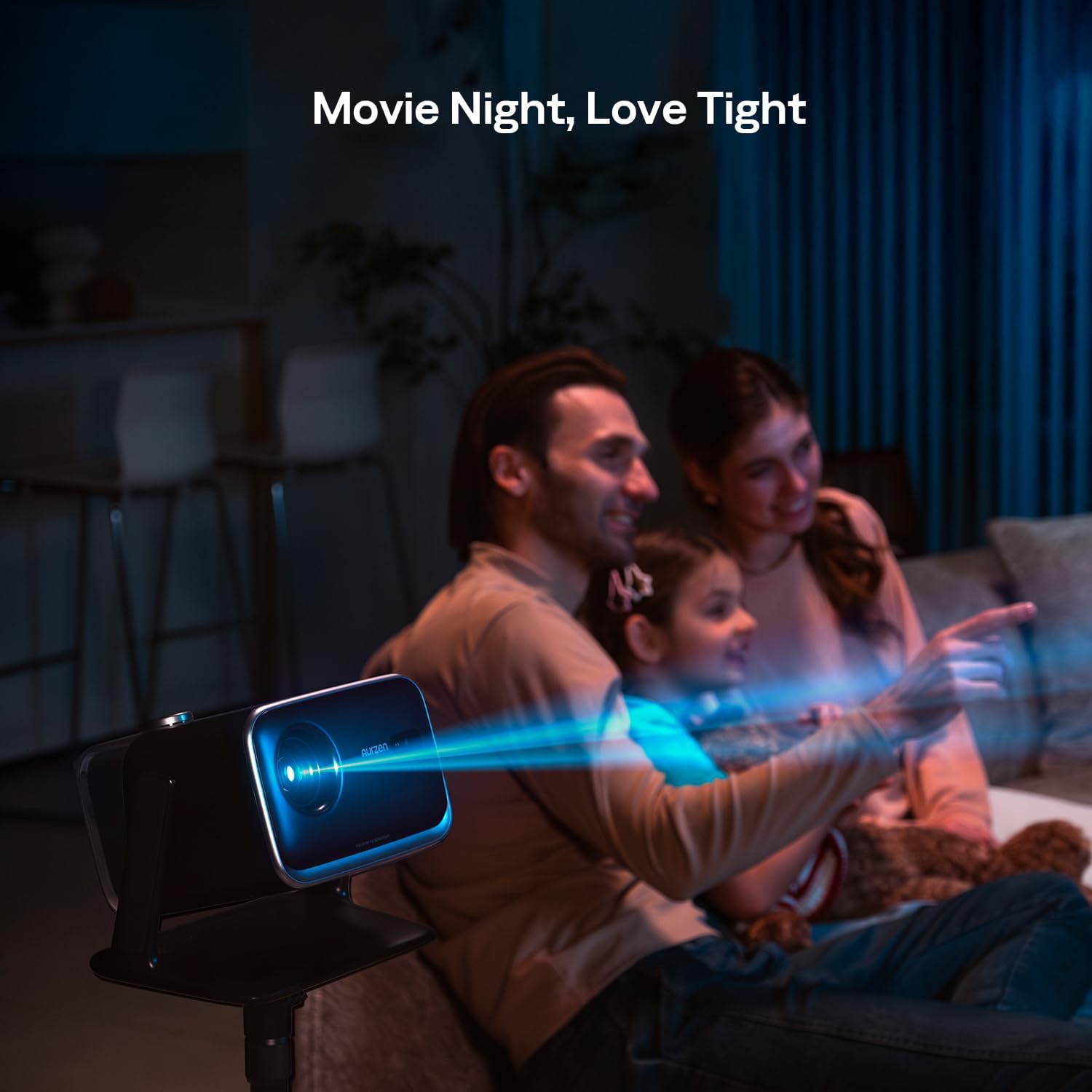 BOOM Mini Google TV Smart Projector with Wifi and Bluetooth, 4K Supported Outdoor & Home Movie Projector with 20W Speakers Doiby Audio, Real-Time Focus & Keystone, 500 ANSI Lumens, Black