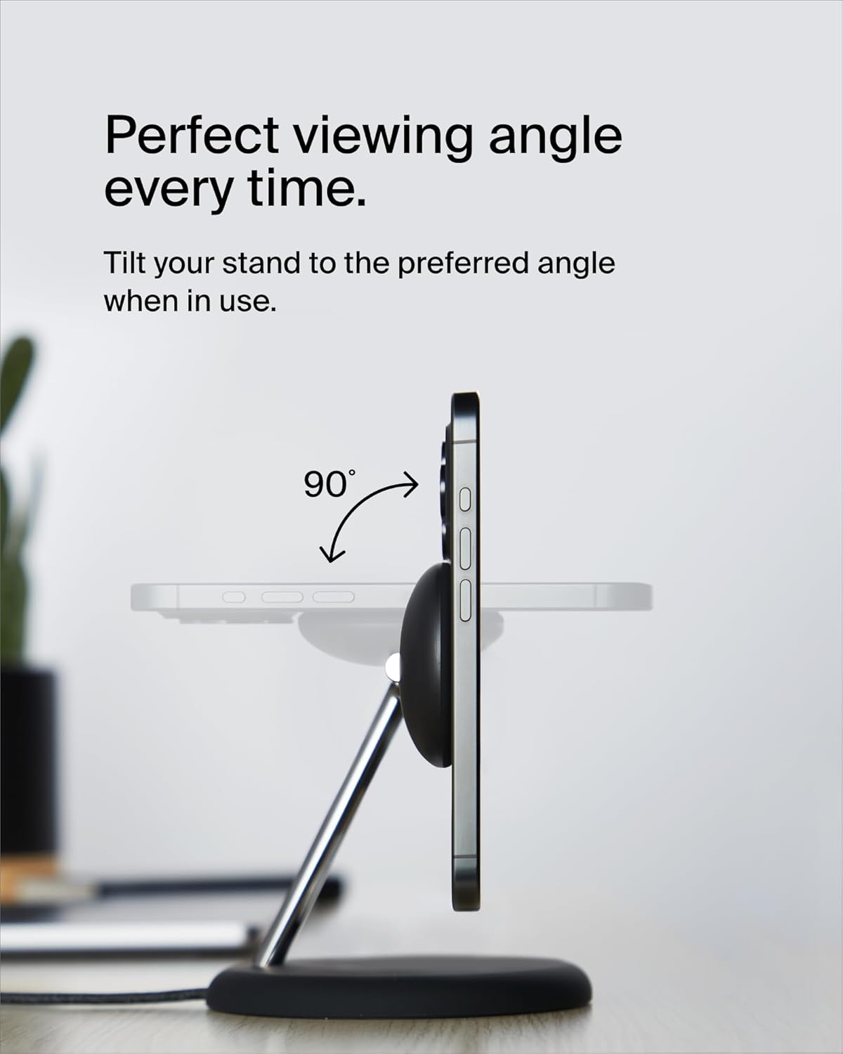 Magsafe-Compatible 3-In-1 Wireless Charger Stand 15W - Qi2-Certified Wireless Charging Station, Fast Charging of Iphone 16, Airpods, & Apple Watch - 36W Included - Black