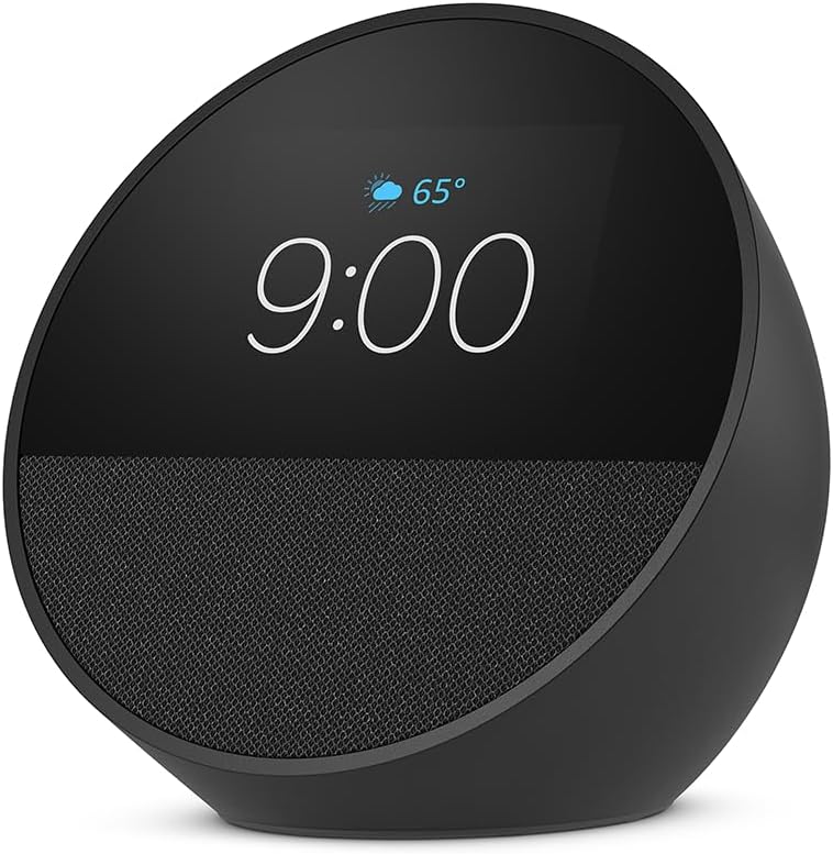 Echo Spot (Newest Model), Great for Nightstands, Offices and Kitchens, Smart Alarm Clock with Alexa, Black