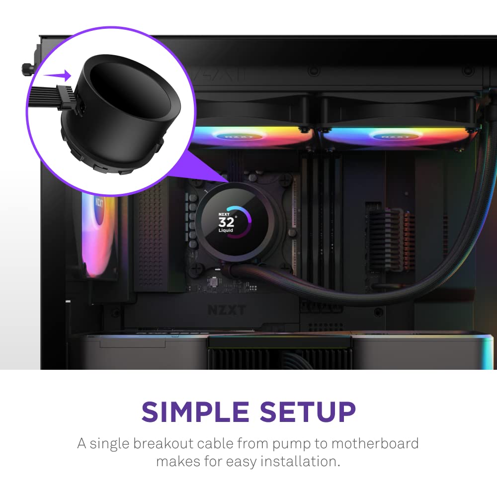 Kraken 360 RGB - 360Mm AIO CPU Liquid Cooler - Customizable 1.54" Square LCD Display for Images, Performance Metrics - High-Performance Pump - 3 X F120 RGB Core Fans - Black
