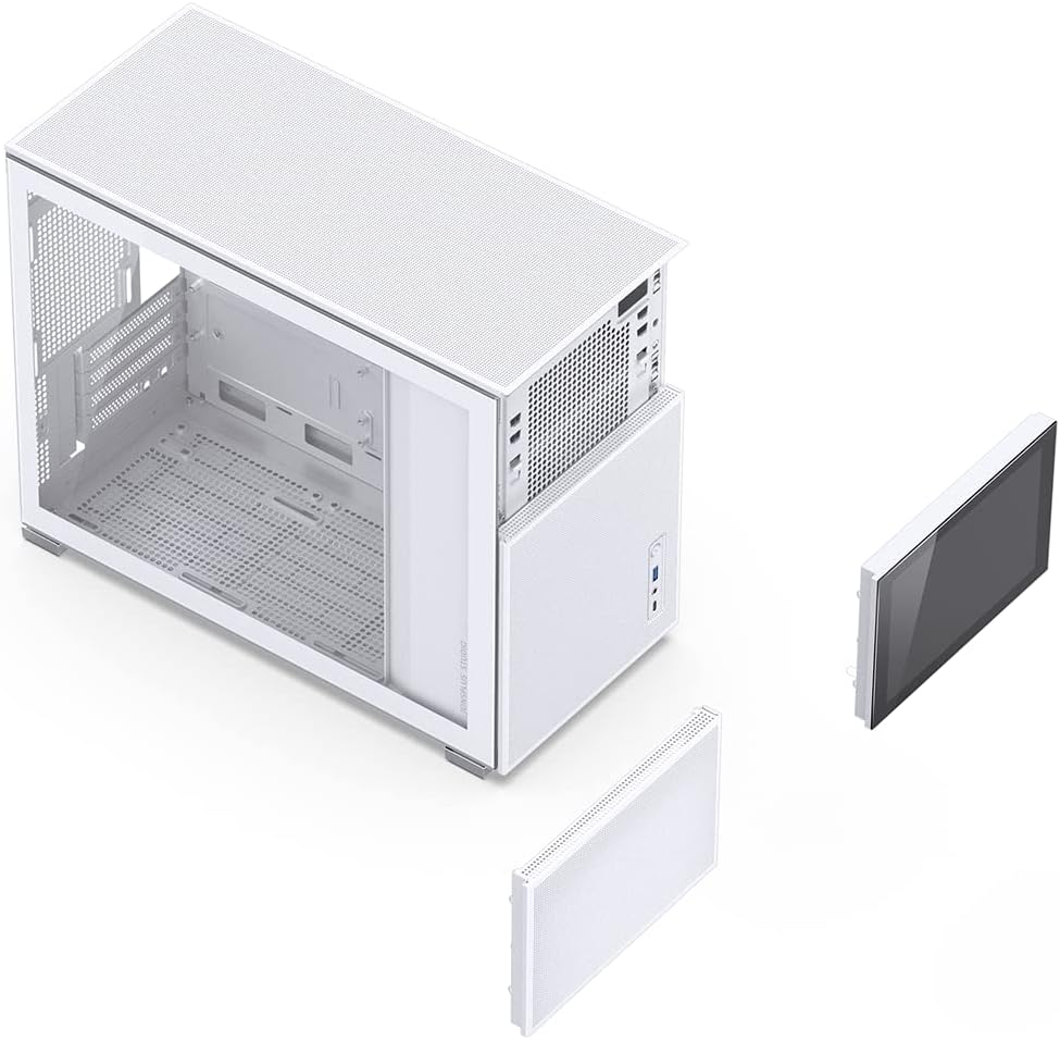 D31 MESH SC White Micro Computer Case with Screen, M-ATX/ITX Mainboard/Support RTX 4090(335-400Mm) GPU 360/280Aio,Power ATX/SFX: 100Mm-220Mm Multiple Tool-Free Design Pc Case
