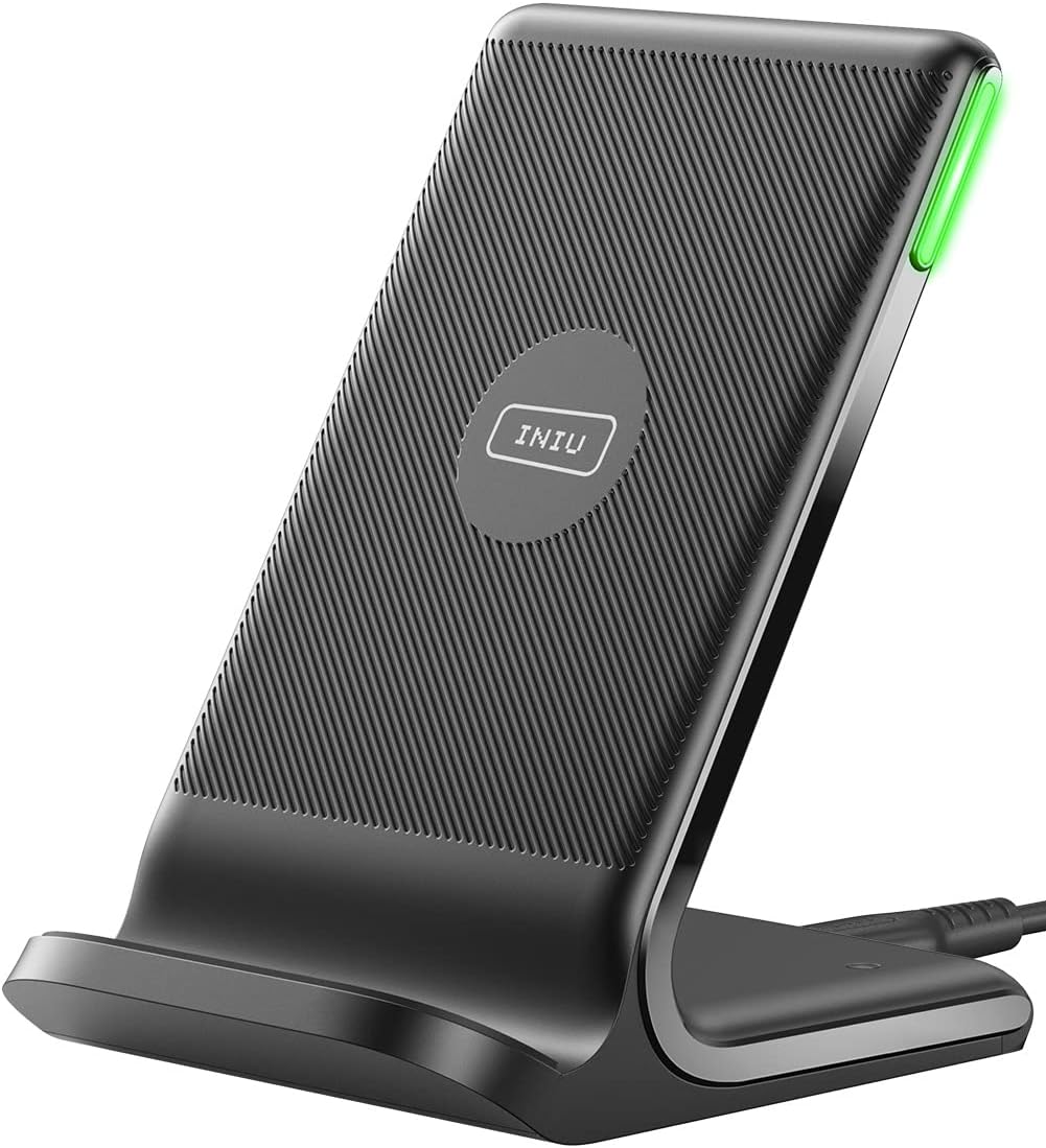 Wireless Charger, 15W Fast Qi Certified Wireless Charging Station with Sleep-Friendly Adaptive Light Compatible with Iphone 16 15 14 13 Pro XS 8 plus Samsung Galaxy S25 S24 S23 Note 20 Google Etc
