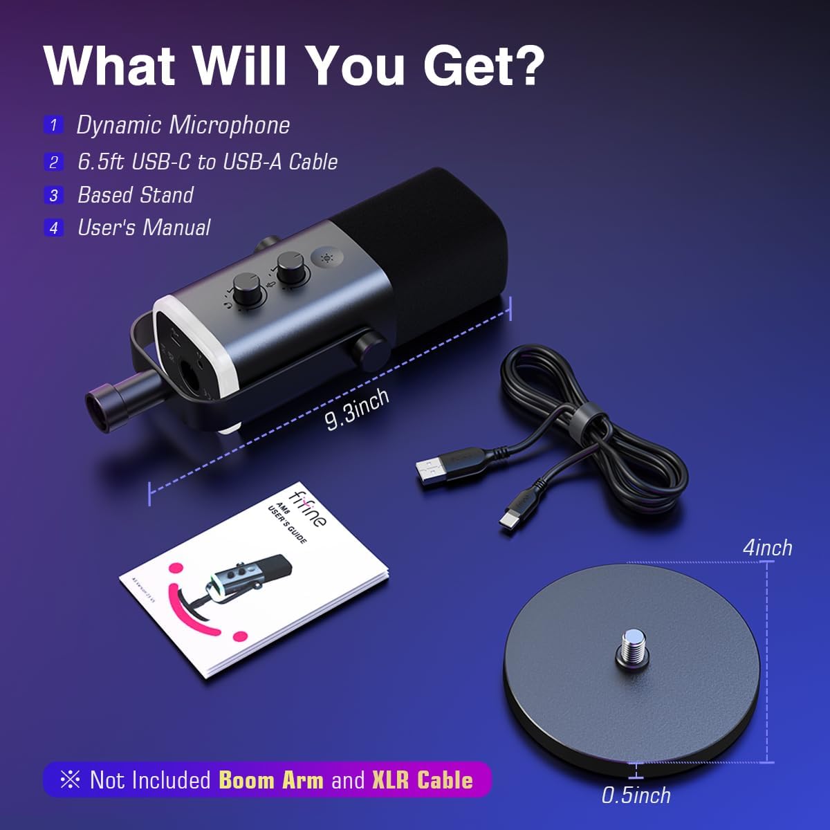 USB/XLR Dynamic Microphone for Podcast Recording, PC Computer Gaming Streaming Mic with RGB Light, Mute Button, Headphones Jack, Desktop Stand, Vocal Mic for Singing Youtube-Ampligame AM8