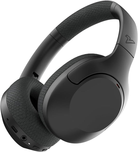 Hyper Pro Adaptive Active Noise Cancelling Headphones, Wireless Bluetooth over Ear Headphones with Mic, 60H Playtime, Comfort Mesh Ear Cushions, Deep Bass Hi-Res Audio, Custom EQ (Black)