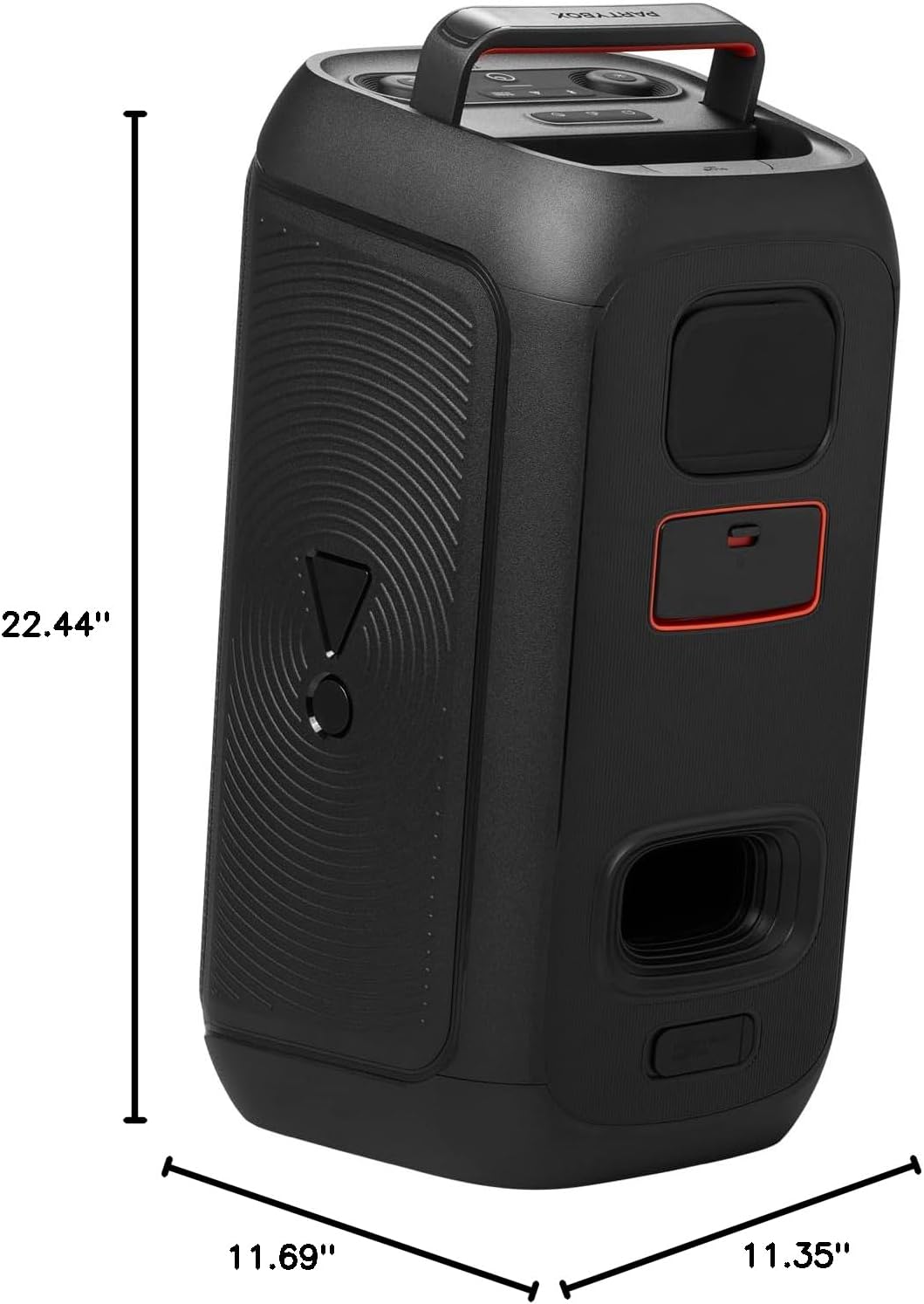 Partybox Club 120 - Portable Party Speaker with Foldable Handle, Powerful  Pro Sound, Futuristic Lightshow, up to 12 Hours of Play Time, Splash Proof, Dual Mic & Guitar Inputs (Black)