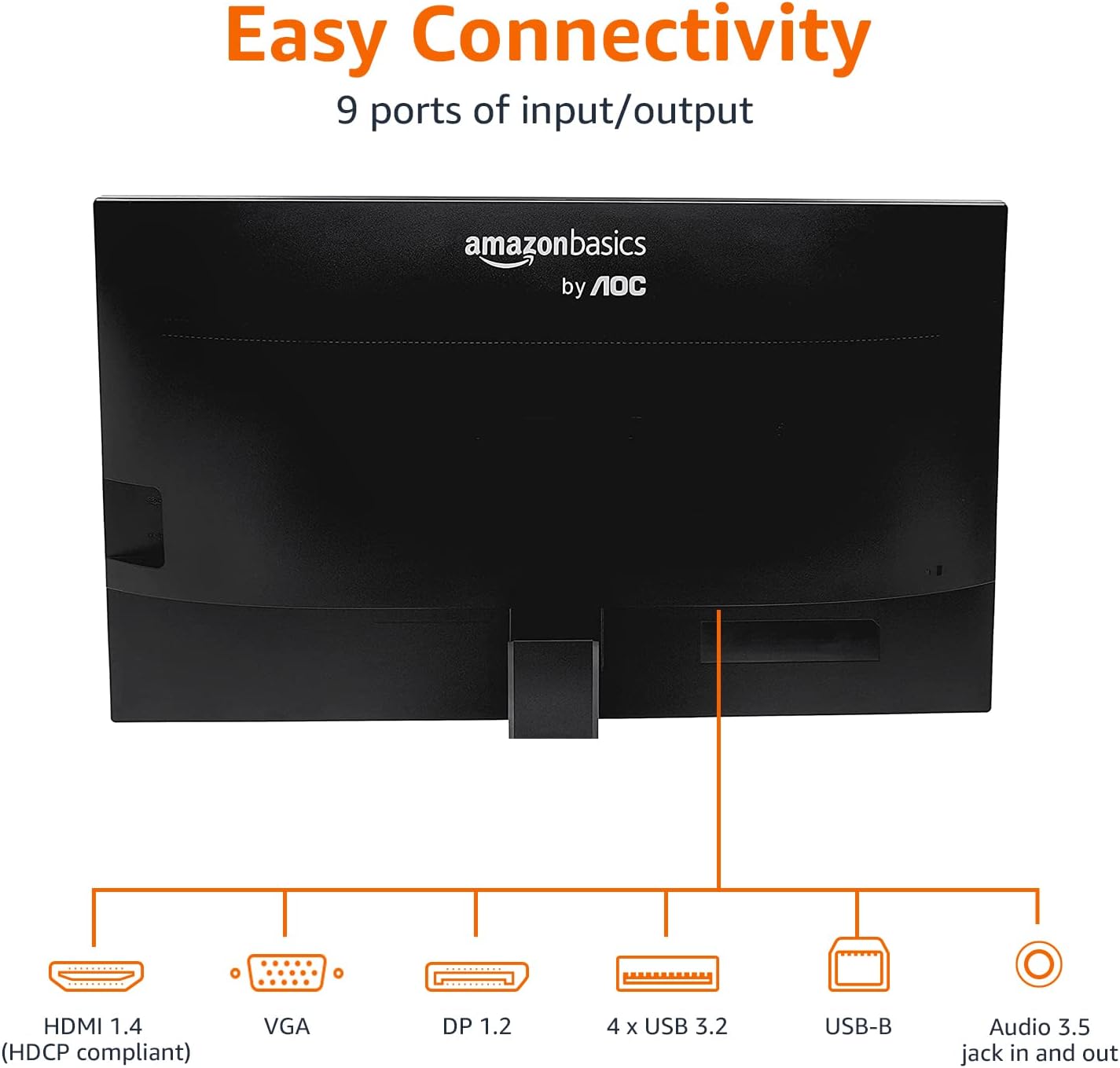 IPS Monitor 75 Hz Powered with AOC Technology FHD 1080P HDMI, Display Port and VGA Input VESA Compatible Built-In Speakers for Office and Home, 27 In, Black