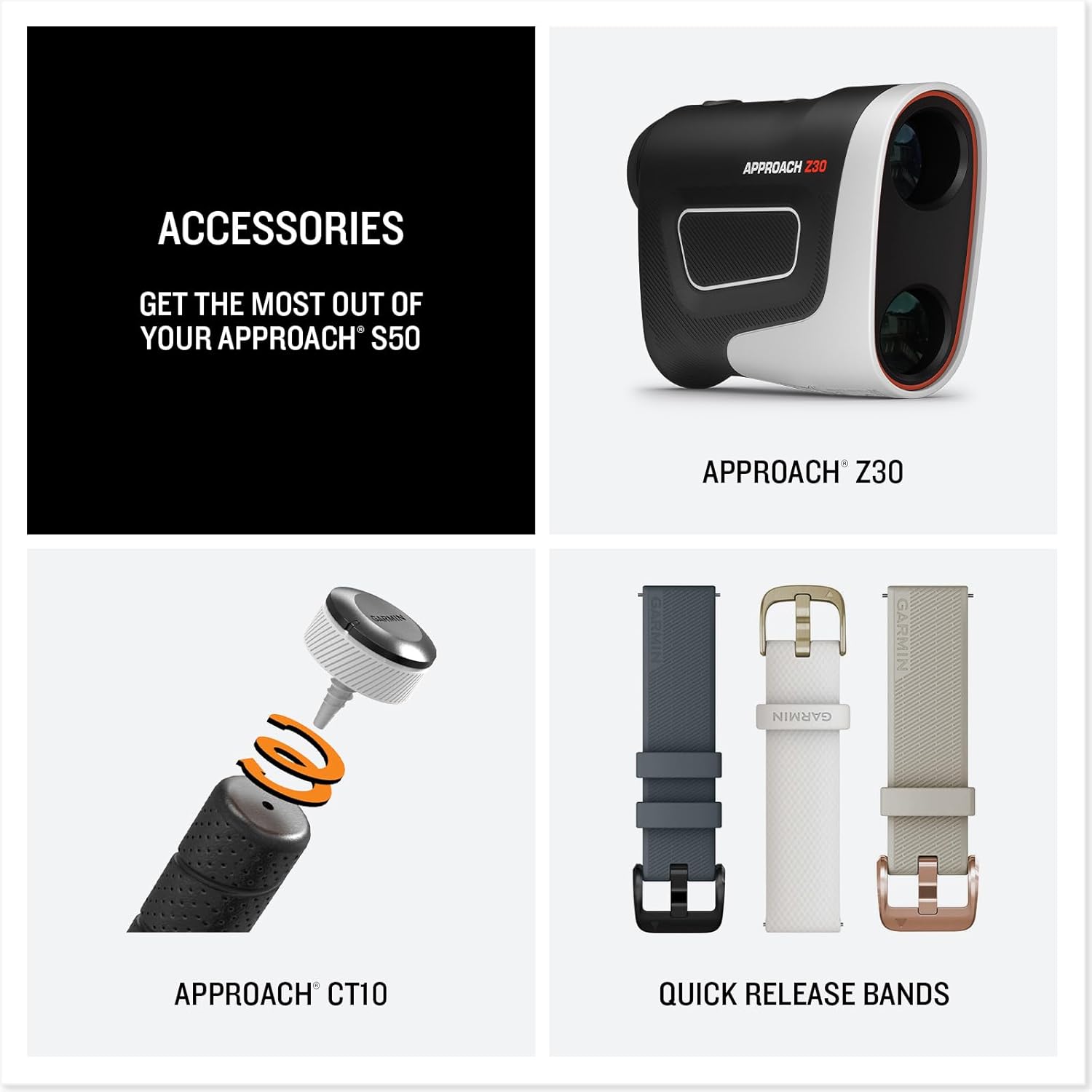 Approach® S50, Advanced Golf GPS Smartwatch, AMOLED Display, On-Course Features, Wrist-Based Heart Rate, Slate Aluminum Bezel with Black Comfortfit Nylon Band
