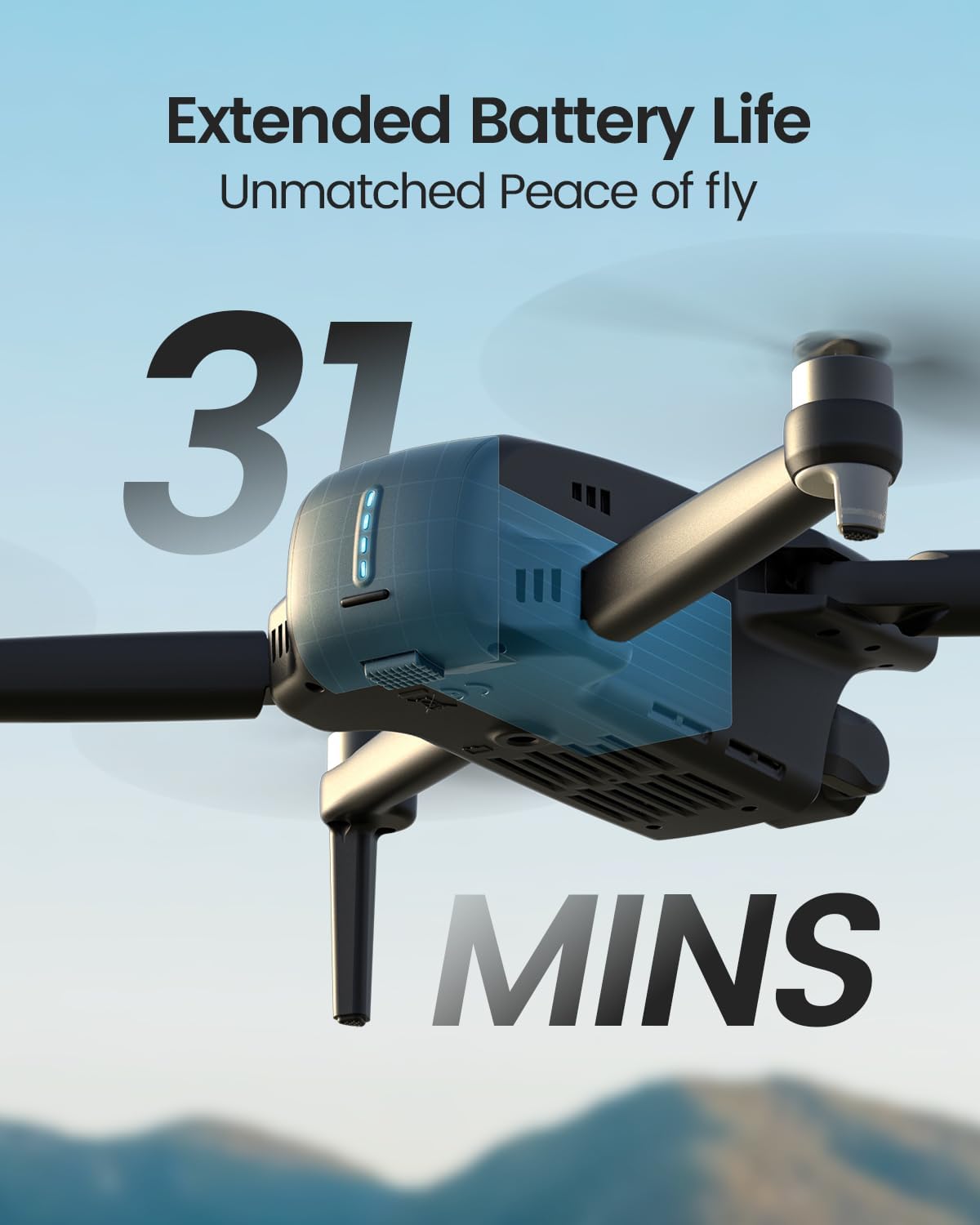 HT70 3 Axis Brushless Gimbal GPS Drones with Camera for Adults 4K; FAA Compliant FPV RC Quadcopter Drone with 4K/30FPS Video, 10000Ft Range, Quickshot, Night Vision, Follow Me, Auto Return