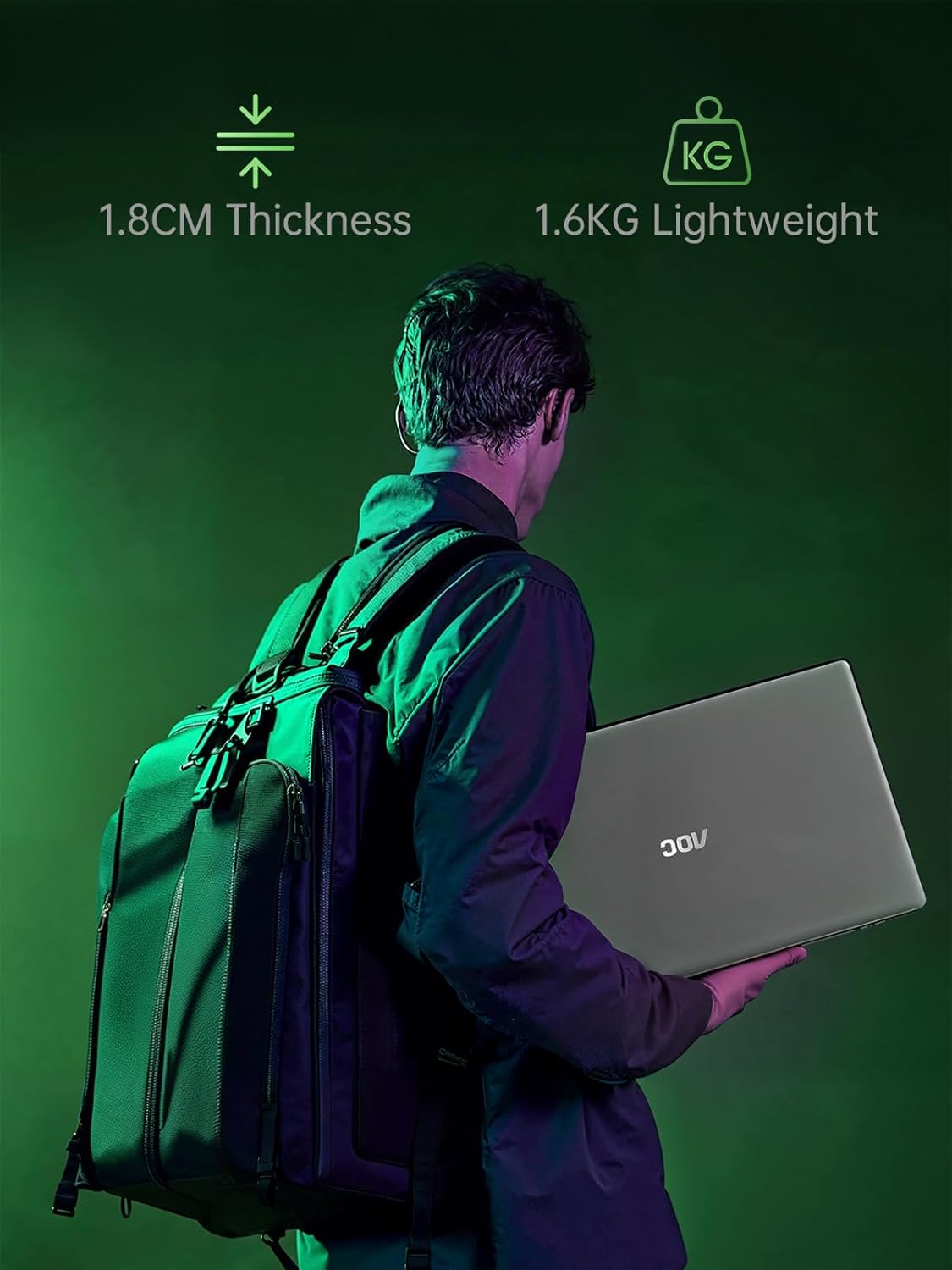 Laptop with AMD Ryzen 7 5700U Processor(8C/16T, up to 4.3Ghz), 16.1“ FHD Display Laptop Computer with 16GB RAM 512GB Nvme SSD, Wifi 6, BT5.2, USB3.2, 53Wh Battery,Backlit Keyboard,Type-C
