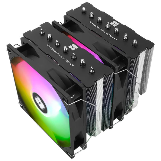 PS120SE ARGB CPU Air Cooler, 7 Heat Pipes CPU Cooler,Dual 120Mm TL-C12B-S V2 PWM Fan, AGHP 4.0 Technilogy, S-FDB Bearing, for AMD AM4 Am5/Intel 1700/1150/1151/1200, PC Cooler