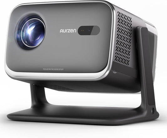 BOOM Mini Google TV Smart Projector with Wifi and Bluetooth, 4K Supported Outdoor & Home Movie Projector with 20W Speakers Doiby Audio, Real-Time Focus & Keystone, 500 ANSI Lumens, Black