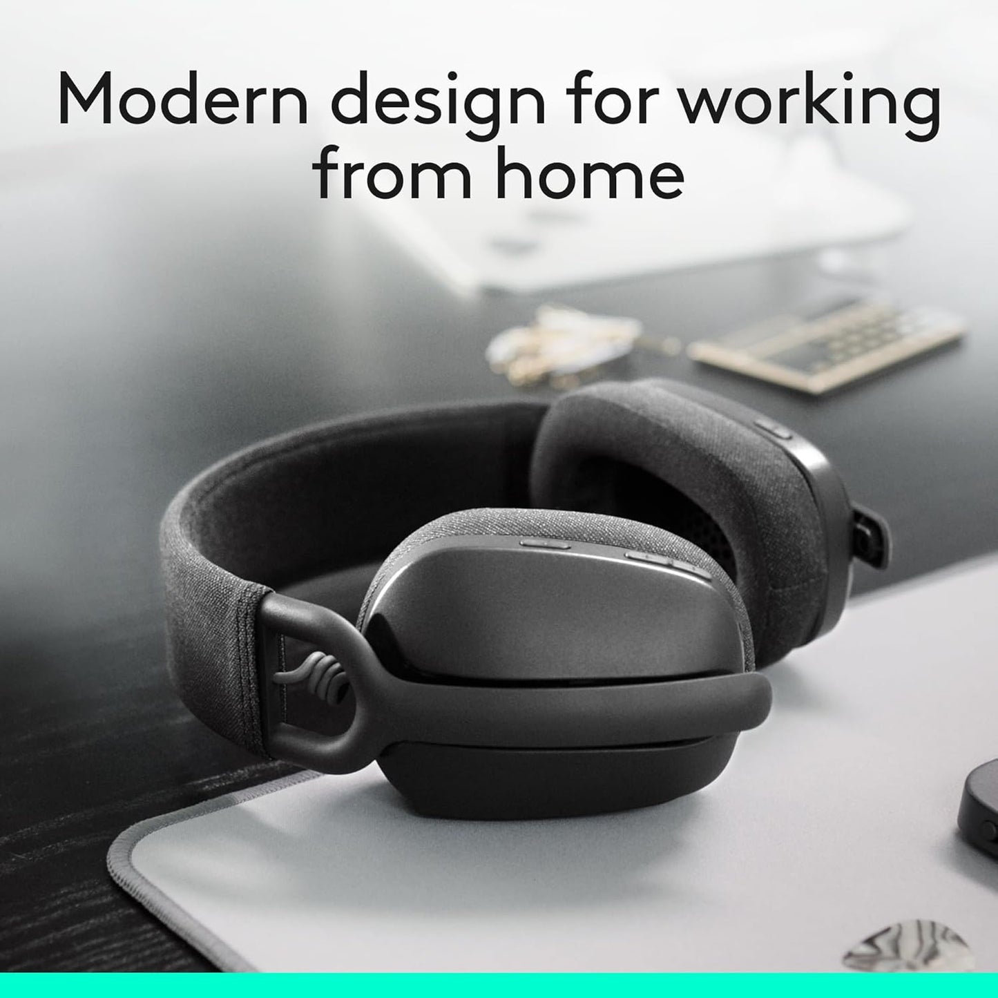 Zone Vibe 100 Lightweight Wireless over Ear Headphones with Noise Canceling Microphone, Advanced Multipoint Bluetooth Headset, Works with Teams, Google Meet, Zoom, Mac/Pc - Graphite