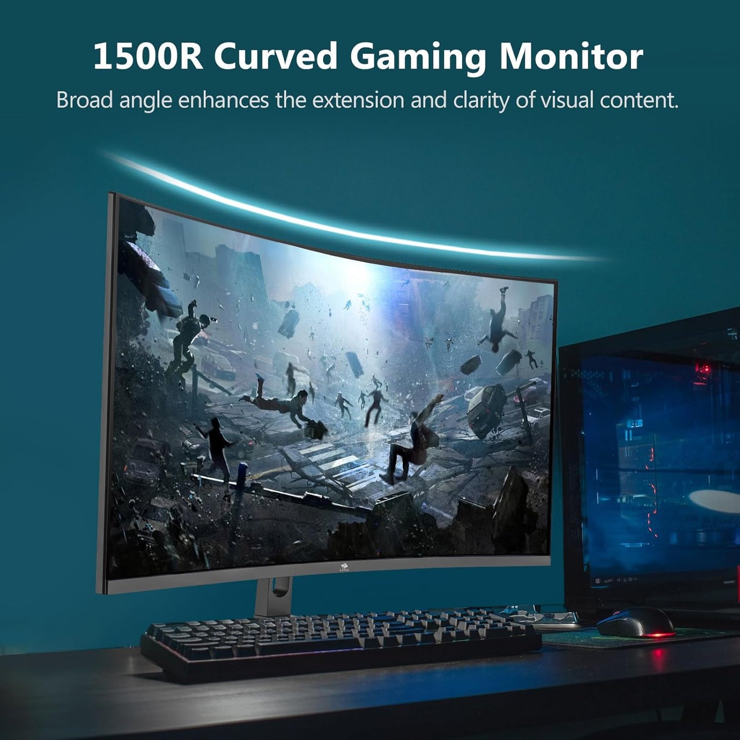 Z-Edge 32 Inch Curved Gaming Monitor, 16:9 QHD 2K 2560X1440 170/144Hz 1Ms Frameless LED Gaming Monitor, AMD Freesync Premium Display Port HDMI