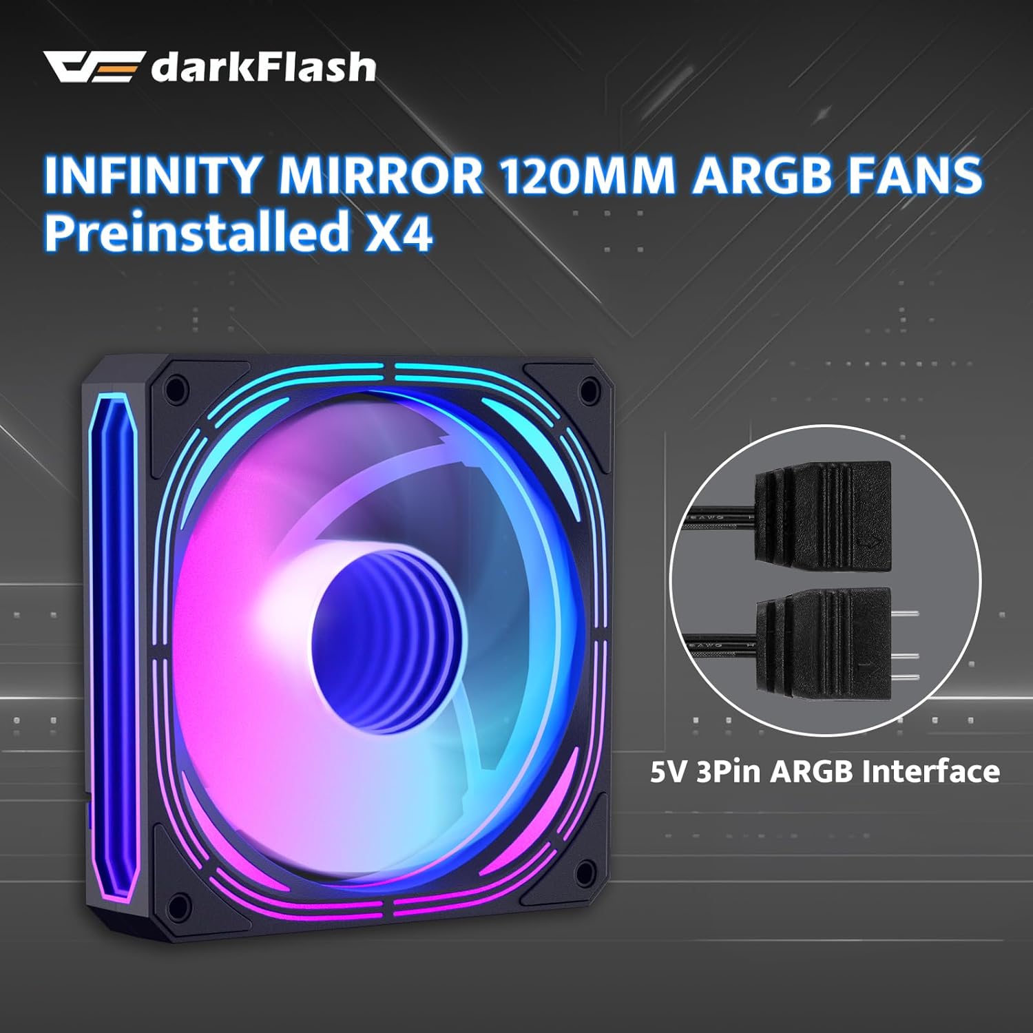 ATX Mid-Tower Gaming PC Case, Back Plug-In BTF Motherboard, with 4 ARGB Fans Computer Case, Full View Curve Glass Dual-Chamber PC Case, Type C Port, Supports Dual 360Mm AIO, Black(Dpw90)