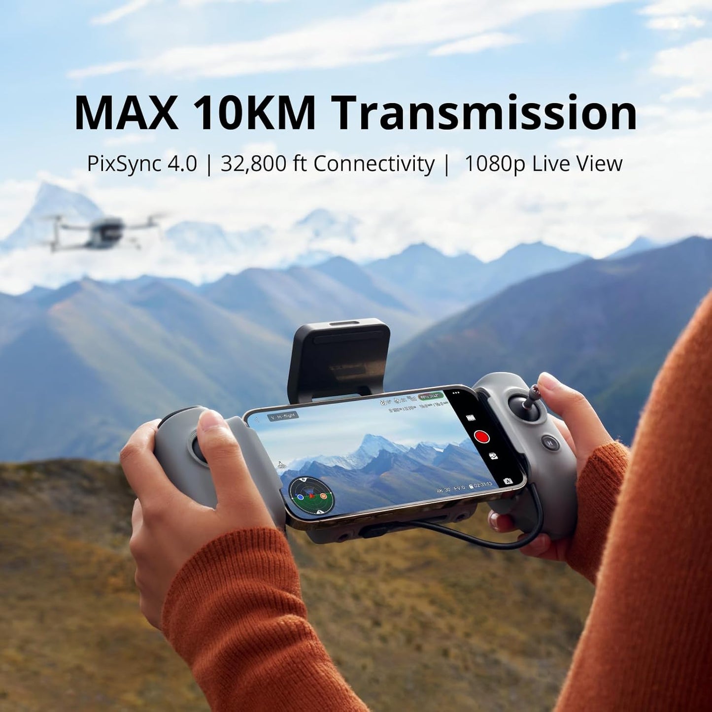 ATOM 2 Drone with Camera for Adults 4K Video, 8K Photo, under 249G, 3-Axis Gimbal, 10KM Transmission, AI Track, Vertical Shooting, AI Night Shot, Quickshots, Fly More Combo (96-Min Flight)