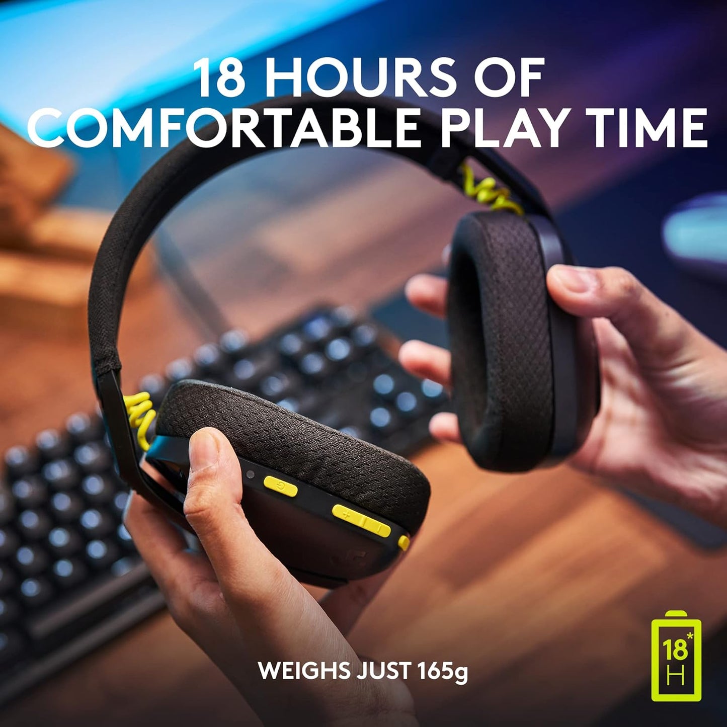 435 LIGHTSPEED Wireless Bluetooth Gaming Headset - Lightweight, Built-In Mics, 18H Battery, Compatible with Dolby Atmos, PC, PS4, PS5, Nintendo Switch, Mobile - Black