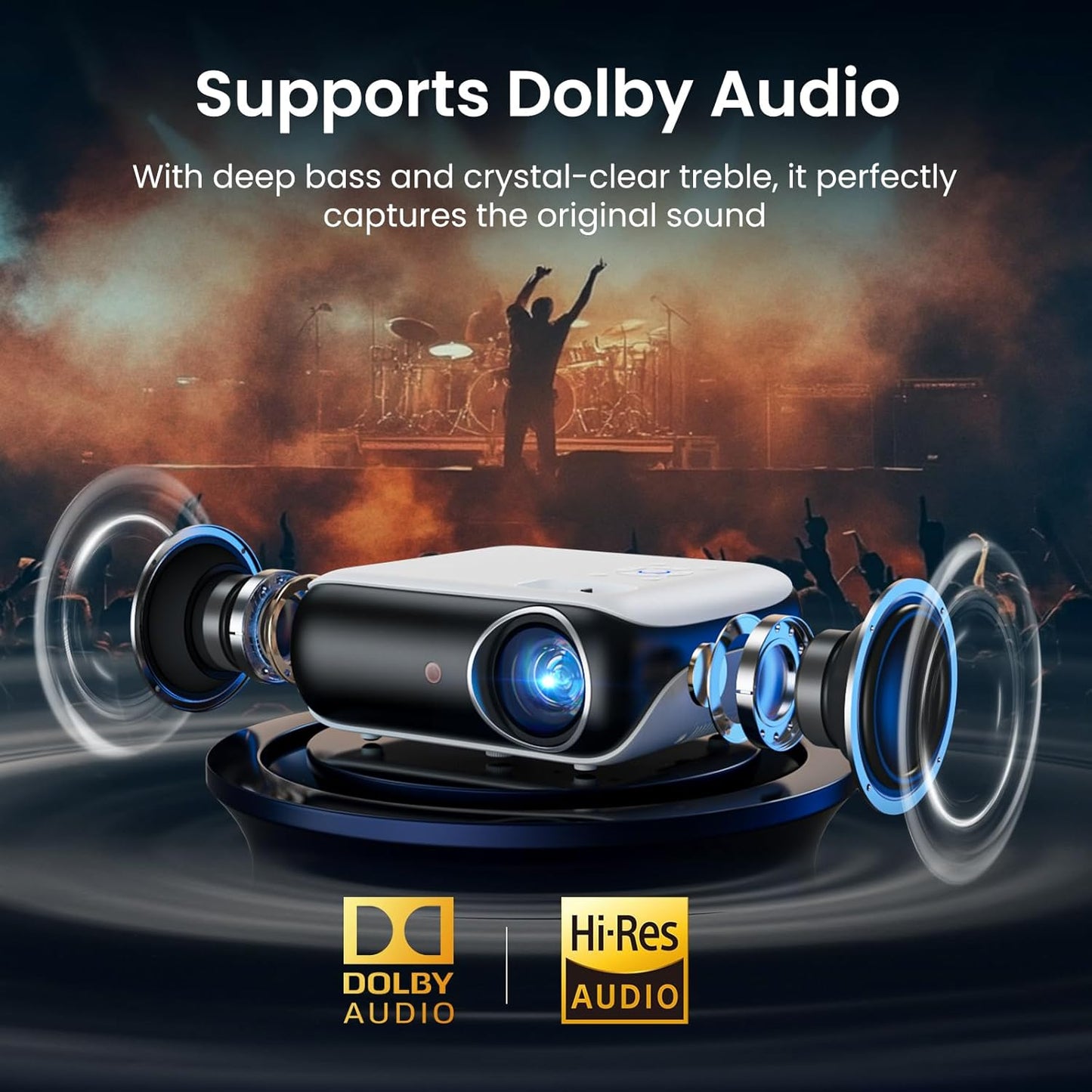 Official Google TV Smart Projector,  4K UHD Home Theater with Dolby Sound, Wi-Fi & Bluetooth, Built-In Streaming Apps, Compatible with Games Consoles & Smartphone, Indoor & Outdoor Use