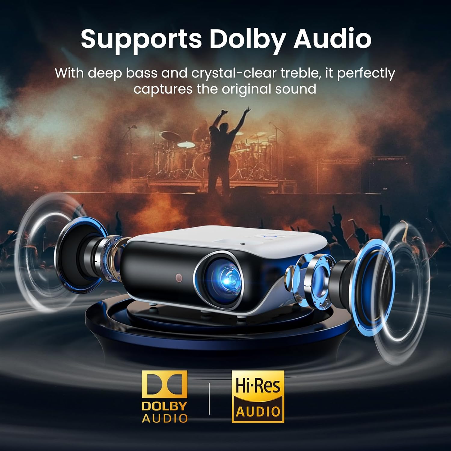 Official Google TV Smart Projector,  4K UHD Home Theater with Dolby Sound, Wi-Fi & Bluetooth, Built-In Streaming Apps, Compatible with Games Consoles & Smartphone, Indoor & Outdoor Use
