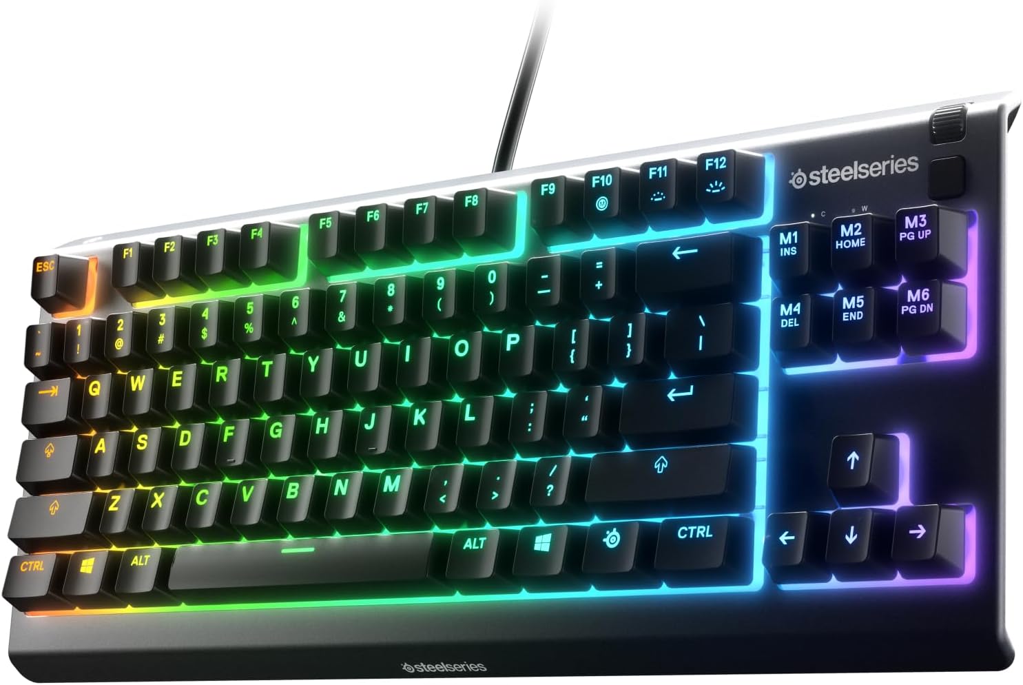 Apex 3 TKL RGB Gaming Keyboard – Tenkeyless Compact Form Factor - 8-Zone RGB Illumination – IP32 Water & Dust Resistant – Whisper Quiet Gaming Switch – Gaming Grade Anti-Ghosting,Black
