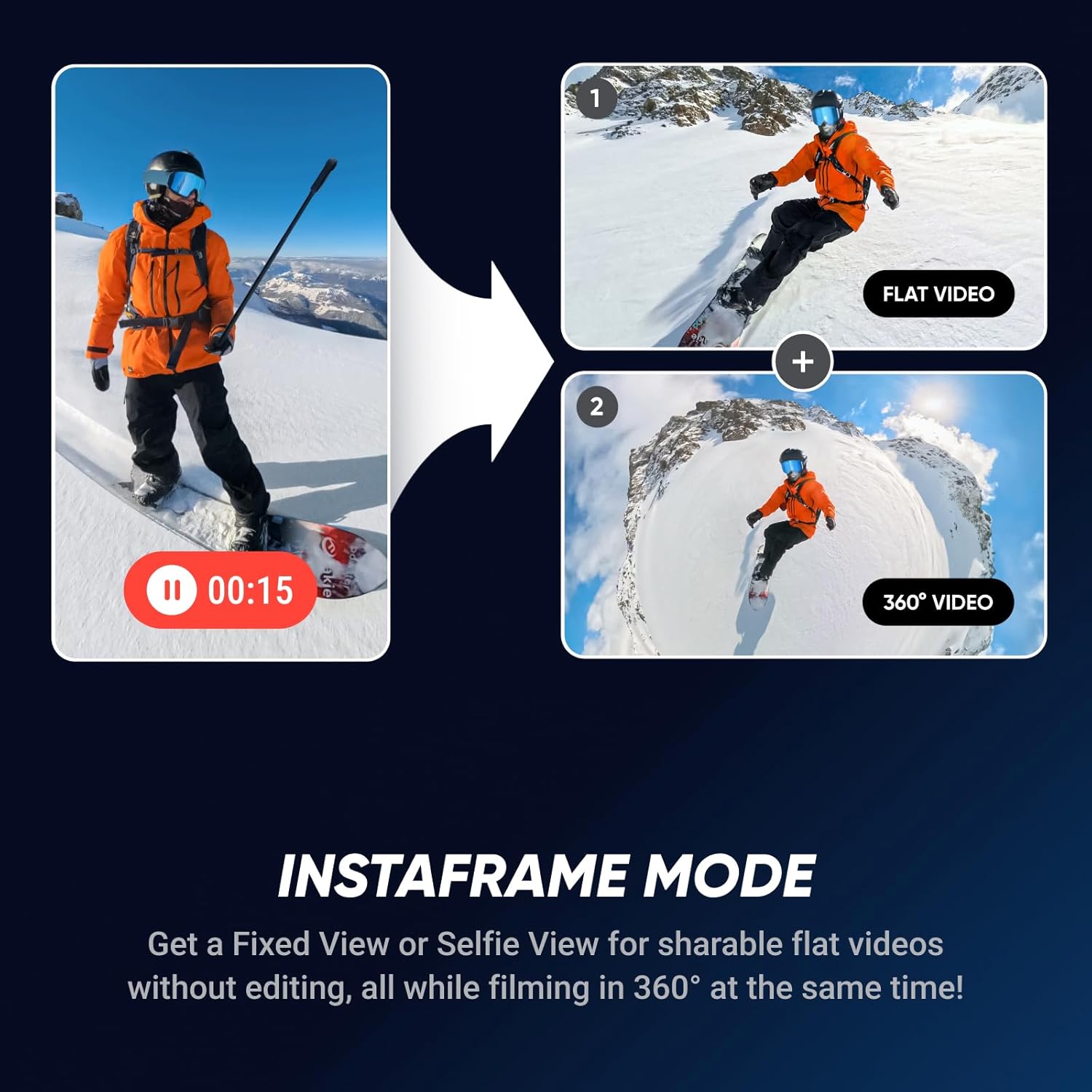 X5 - Waterproof 8K 360° Action Camera, Leading Low Light, Invisible Selfie Stick Effect, Rugged and Replaceable Lens, 3-Hour Battery, Built-In Wind Guard, Stabilization, Triple AI Chip Design
