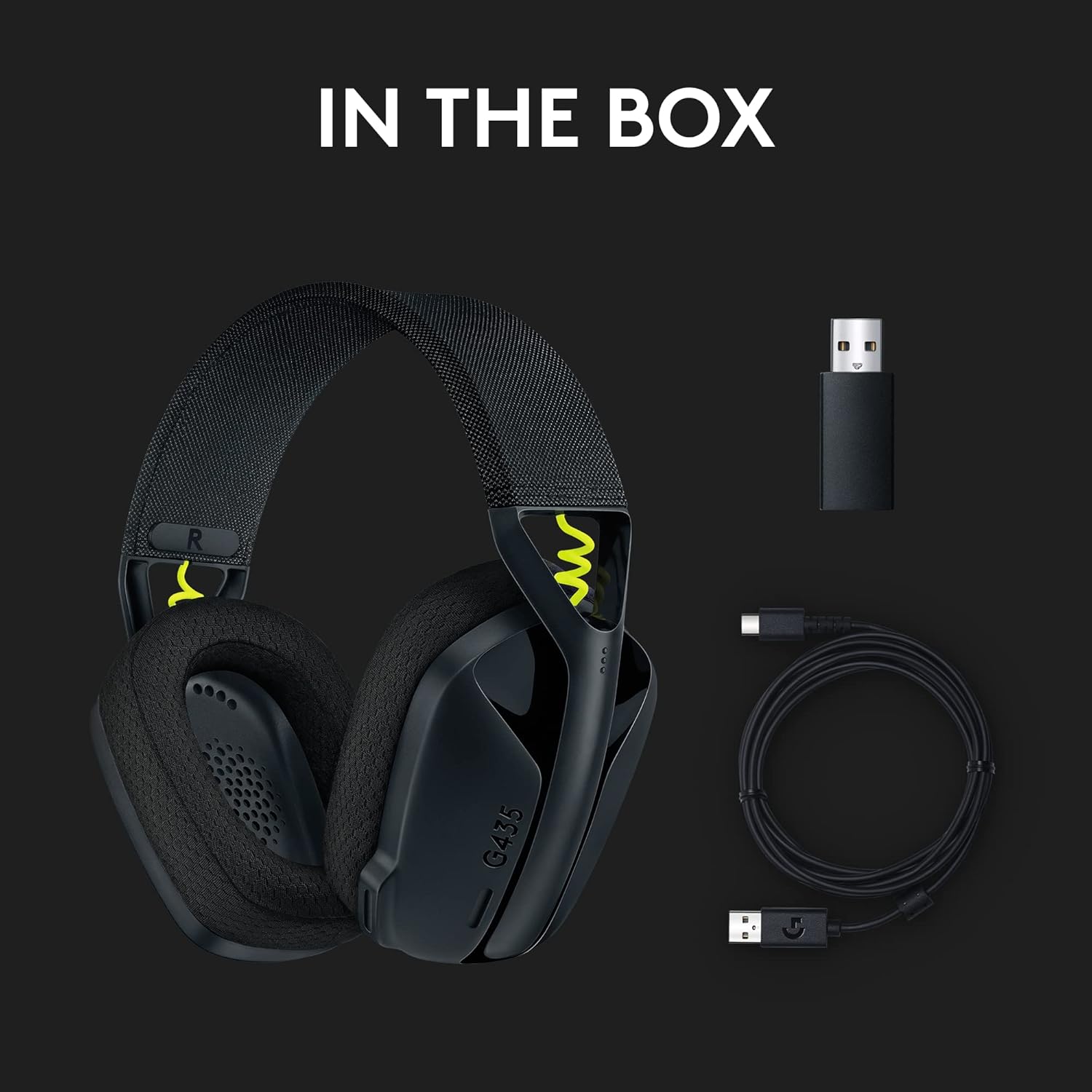 435 LIGHTSPEED Wireless Bluetooth Gaming Headset - Lightweight, Built-In Mics, 18H Battery, Compatible with Dolby Atmos, PC, PS4, PS5, Nintendo Switch, Mobile - Black