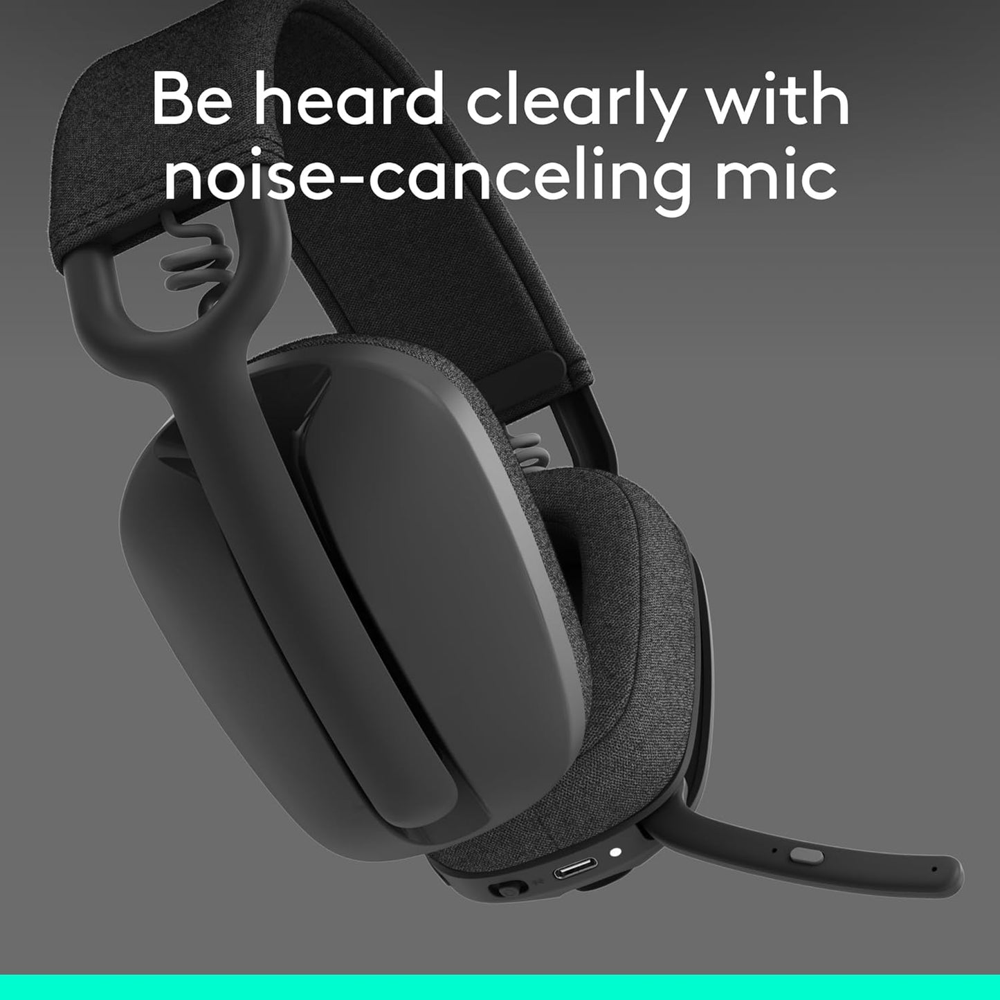 Zone Vibe 100 Lightweight Wireless over Ear Headphones with Noise Canceling Microphone, Advanced Multipoint Bluetooth Headset, Works with Teams, Google Meet, Zoom, Mac/Pc - Graphite