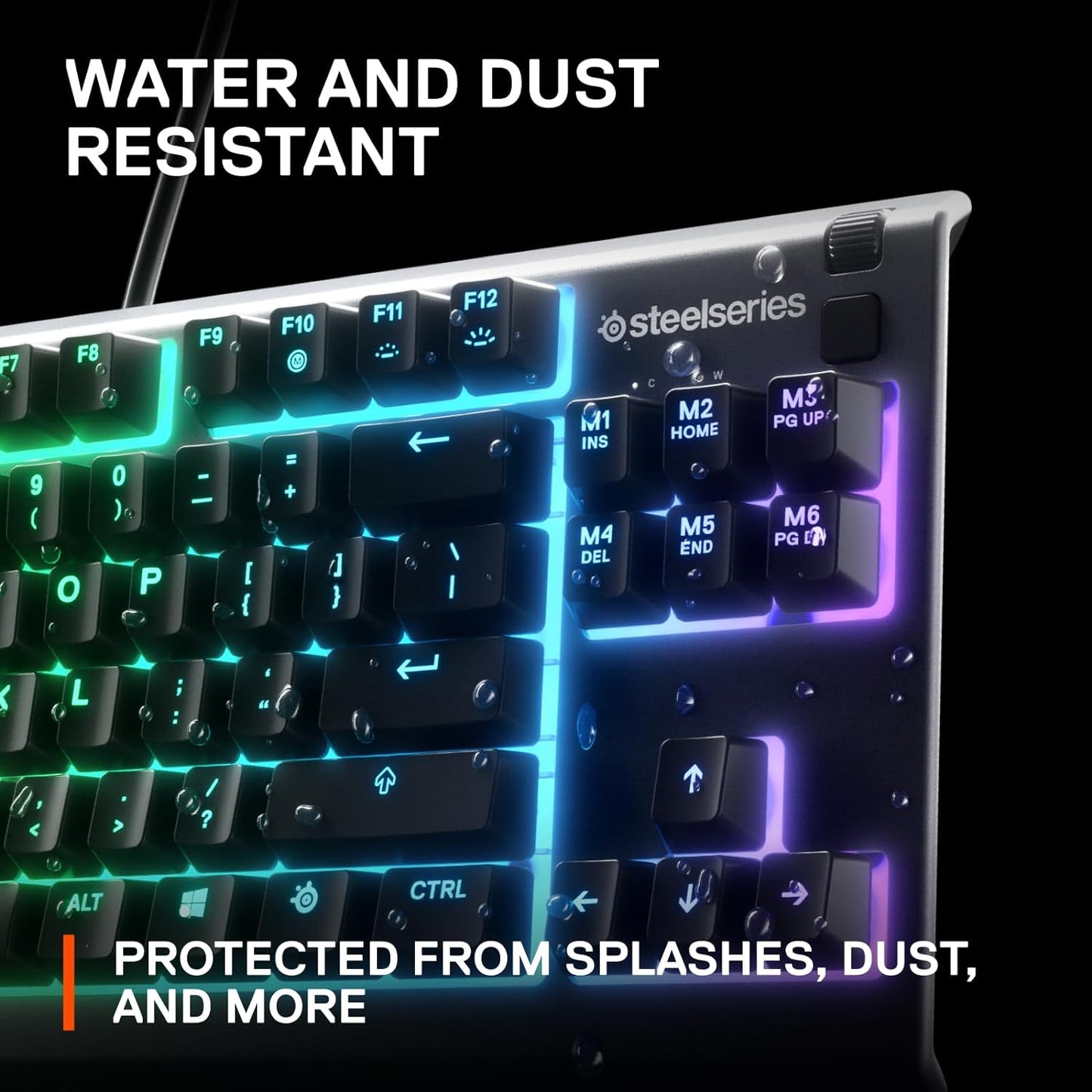 Apex 3 TKL RGB Gaming Keyboard – Tenkeyless Compact Form Factor - 8-Zone RGB Illumination – IP32 Water & Dust Resistant – Whisper Quiet Gaming Switch – Gaming Grade Anti-Ghosting,Black