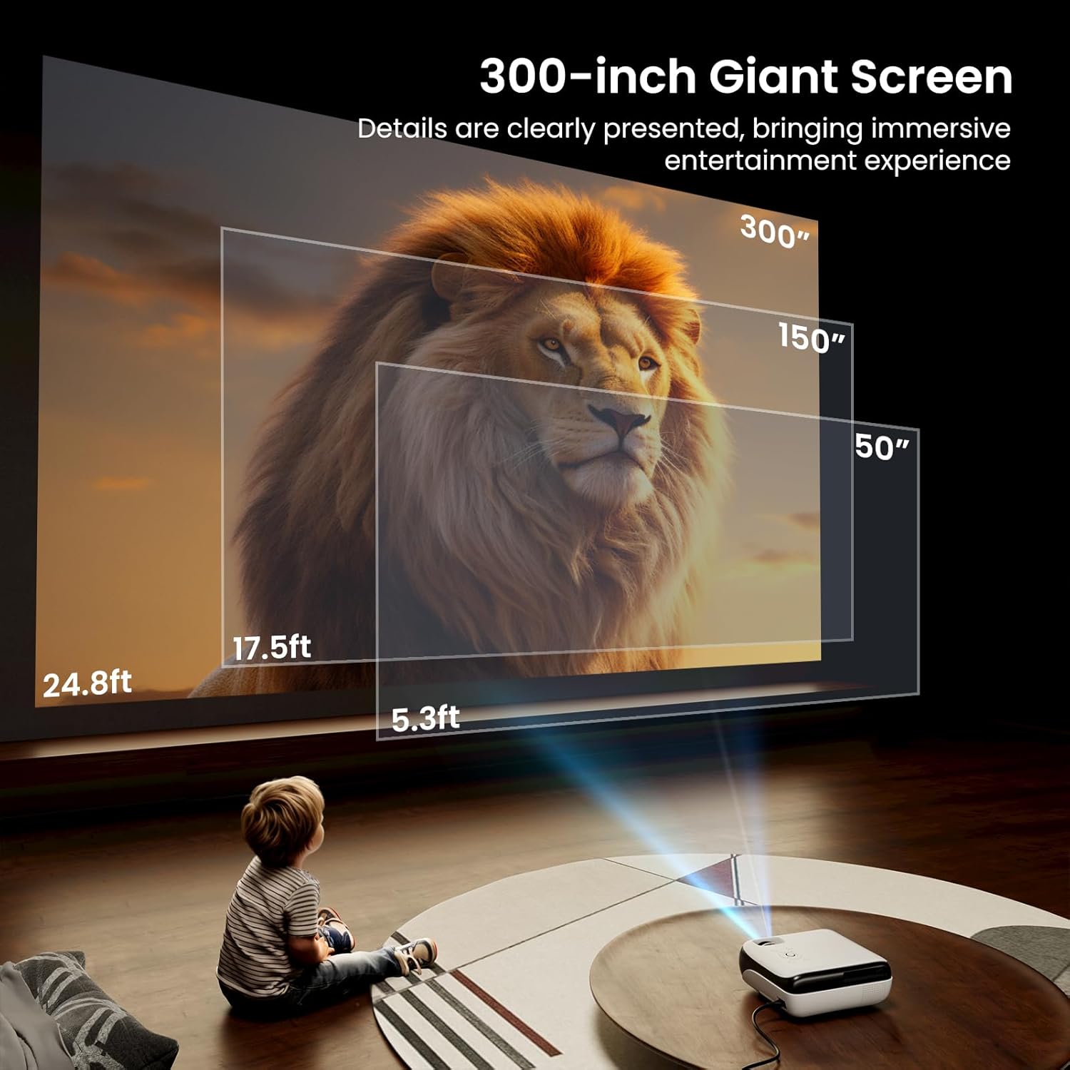 Official Google TV Smart Projector,  4K UHD Home Theater with Dolby Sound, Wi-Fi & Bluetooth, Built-In Streaming Apps, Compatible with Games Consoles & Smartphone, Indoor & Outdoor Use