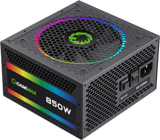 850W 80 plus Gold Power Supply, ATX 3.0 & PCIE 5.0 Ready, 100% Japanese Capacitors, Fully Modular, ARGB SYNC, RGB-850 SE