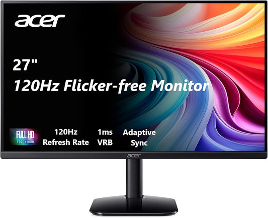 KB272 G0Bi 27" IPS Full HD (1920 X 1080) Gaming Office Monitor | Adaptive-Sync Support (Freesync Compatible) | up to 120Hz Refresh | 1Ms (VRB) | Srgb 99% | Tilt | HDMI & VGA Ports
