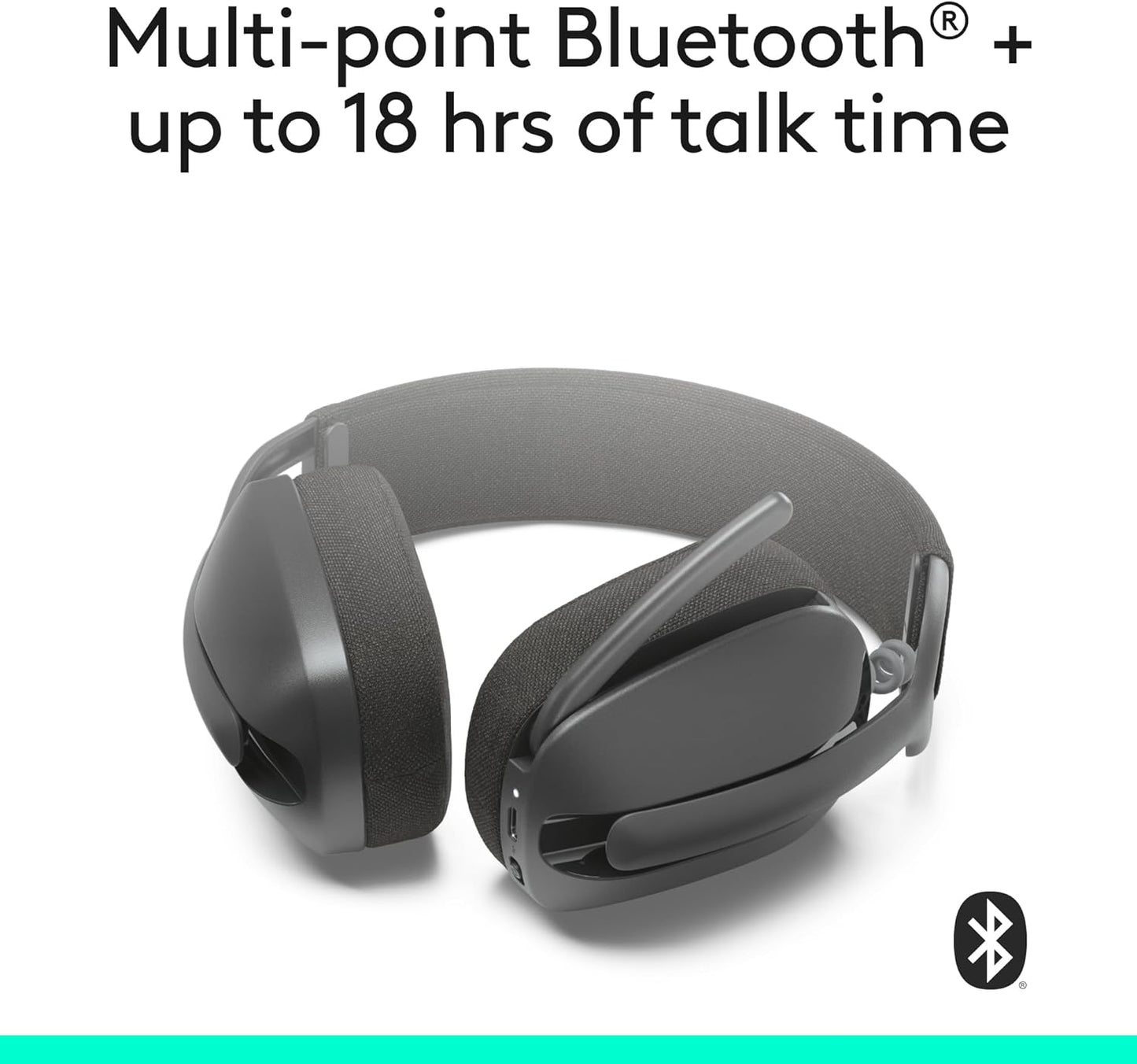 Zone Vibe 100 Lightweight Wireless over Ear Headphones with Noise Canceling Microphone, Advanced Multipoint Bluetooth Headset, Works with Teams, Google Meet, Zoom, Mac/Pc - Graphite