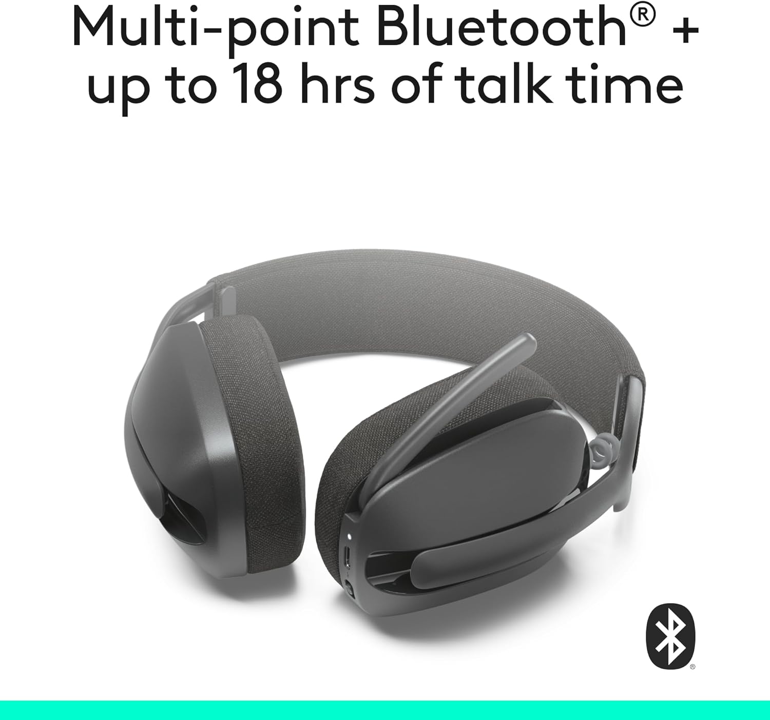 Zone Vibe 100 Lightweight Wireless over Ear Headphones with Noise Canceling Microphone, Advanced Multipoint Bluetooth Headset, Works with Teams, Google Meet, Zoom, Mac/Pc - Graphite