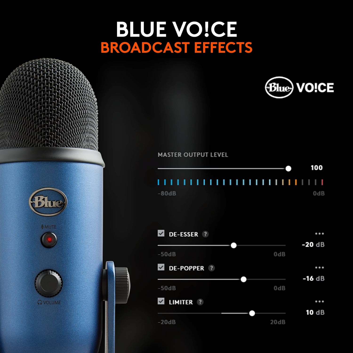 Logitech Creators  Yeti USB Microphone for Gaming, Streaming, Podcast, Youtube, Discord, PC, Studio Sound, Plug & Play-Midnight