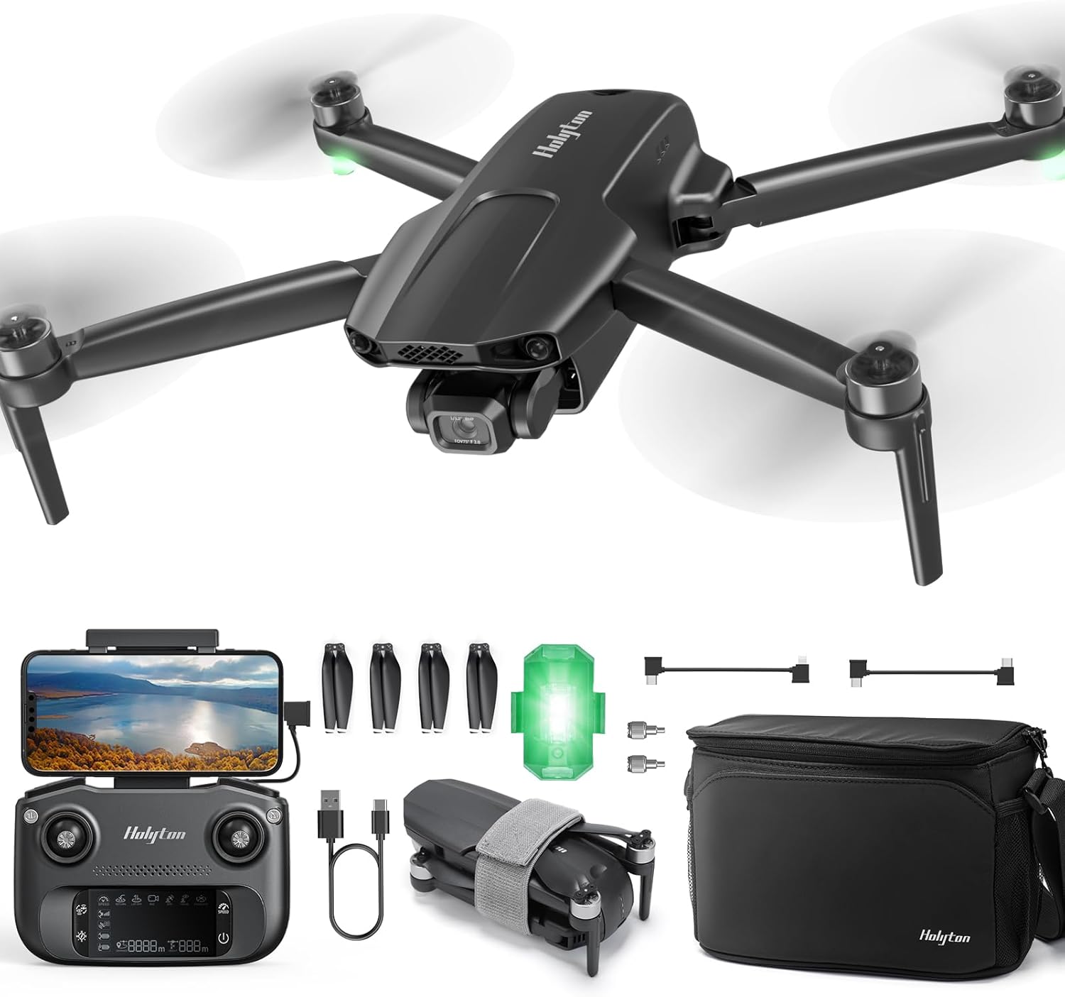 HT70 3 Axis Brushless Gimbal GPS Drones with Camera for Adults 4K; FAA Compliant FPV RC Quadcopter Drone with 4K/30FPS Video, 10000Ft Range, Quickshot, Night Vision, Follow Me, Auto Return