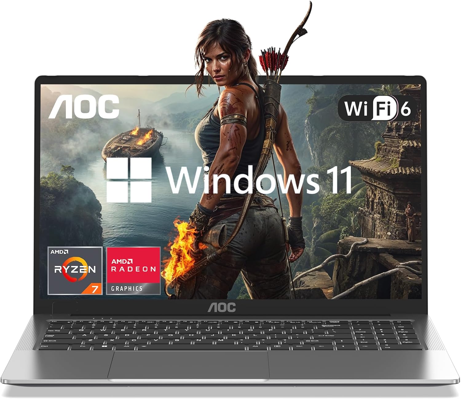 Laptop with AMD Ryzen 7 5700U Processor(8C/16T, up to 4.3Ghz), 16.1“ FHD Display Laptop Computer with 16GB RAM 512GB Nvme SSD, Wifi 6, BT5.2, USB3.2, 53Wh Battery,Backlit Keyboard,Type-C