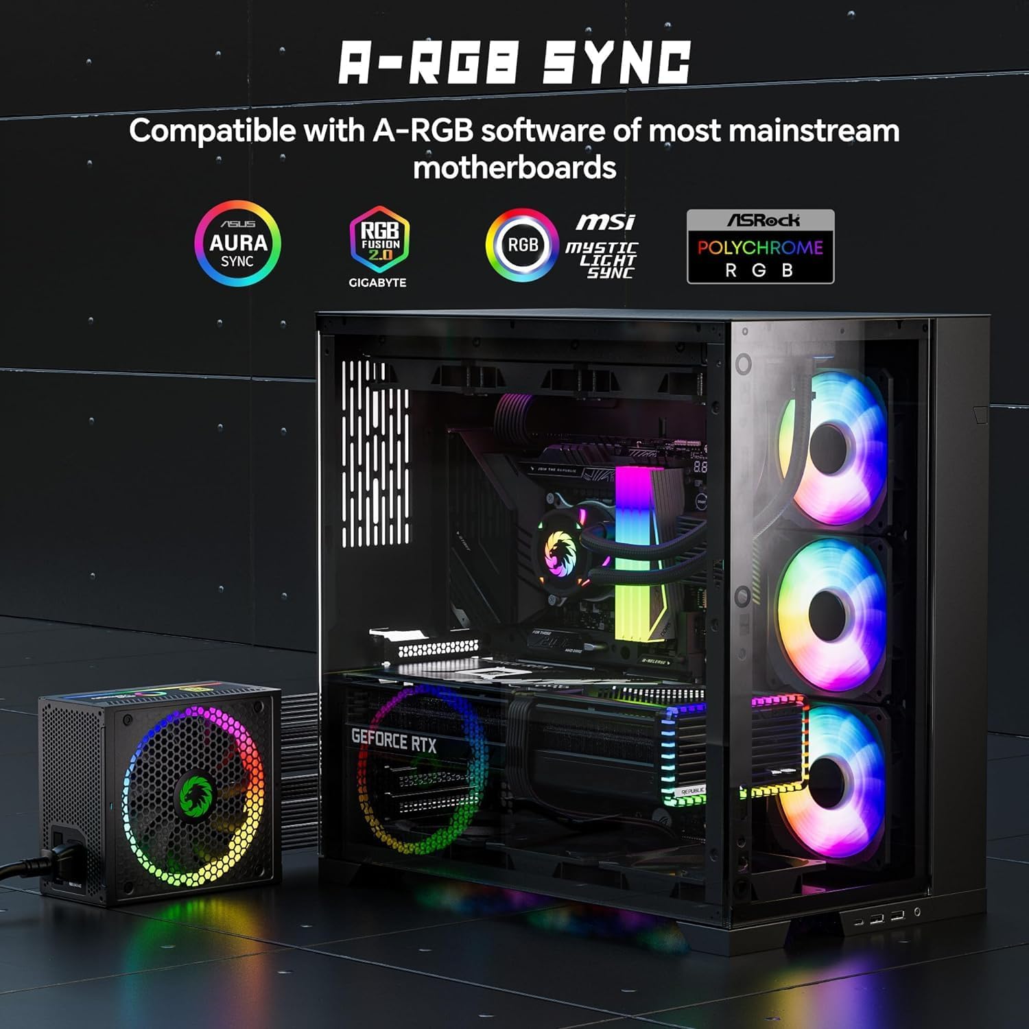 850W 80 plus Gold Power Supply, ATX 3.0 & PCIE 5.0 Ready, 100% Japanese Capacitors, Fully Modular, ARGB SYNC, RGB-850 SE