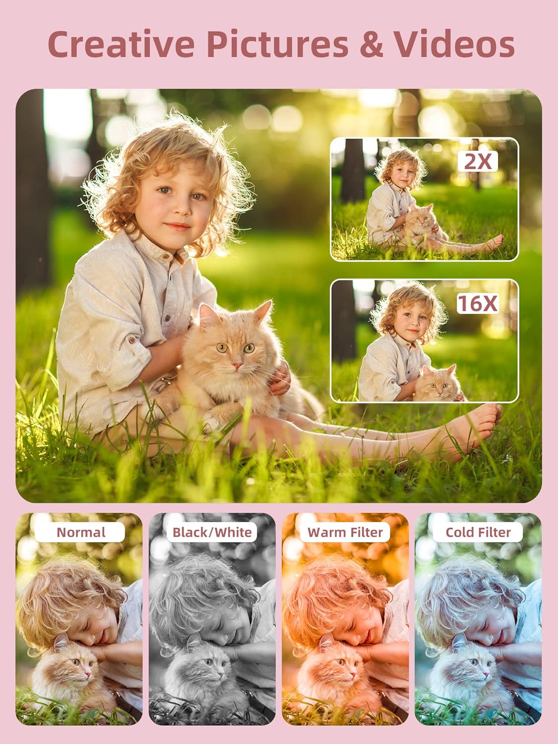 Digital Camera, FHD 1080P Camera, Digital Point and Shoot Camera with 16X Zoom anti Shake, Compact Small Camera for Boys Girls Kids