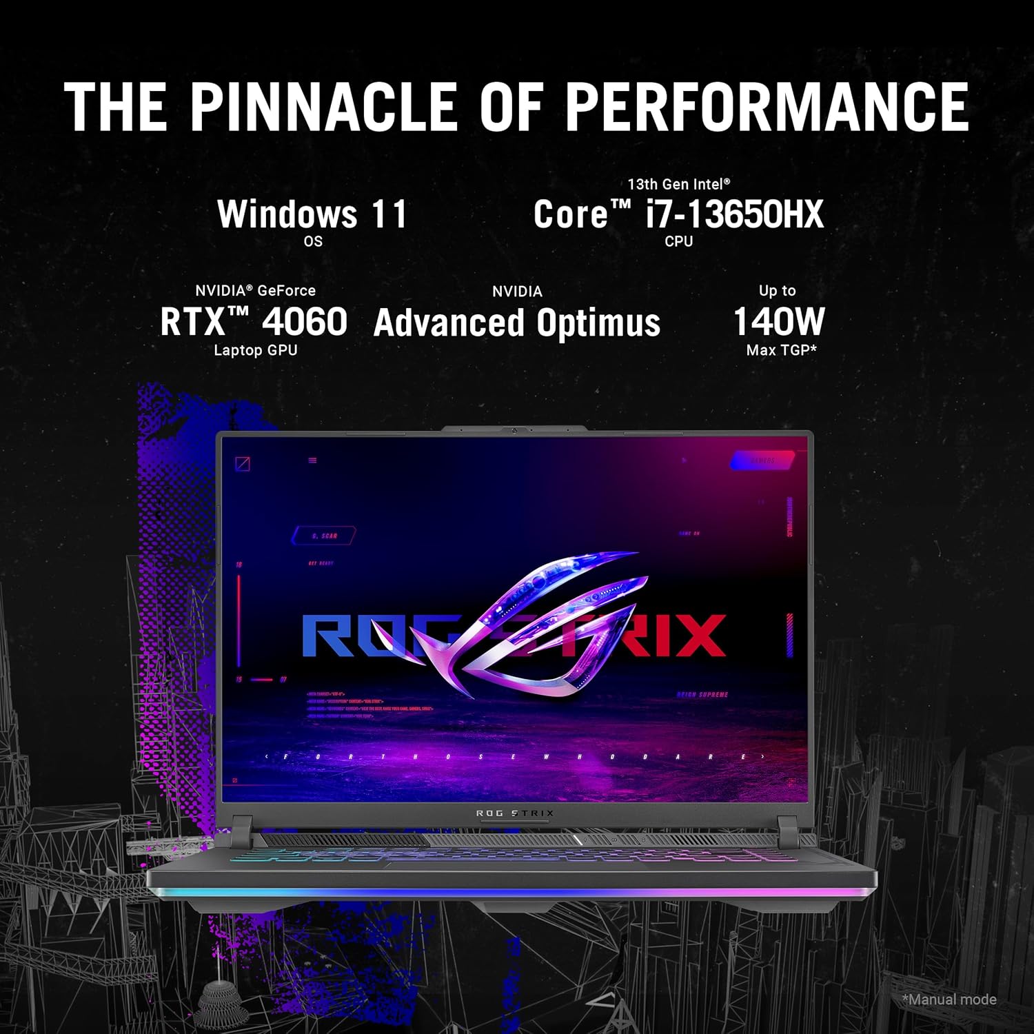 ROG Strix G16 Gaming Laptop, 165Hz Display, NVIDIA® Geforce RTX™ 4060, Intel Core I7-13650Hx, 16GB DDR5, 1TB Pcie Gen4 SSD, Wi-Fi 6E, Windows 11, G614JV-AS74
