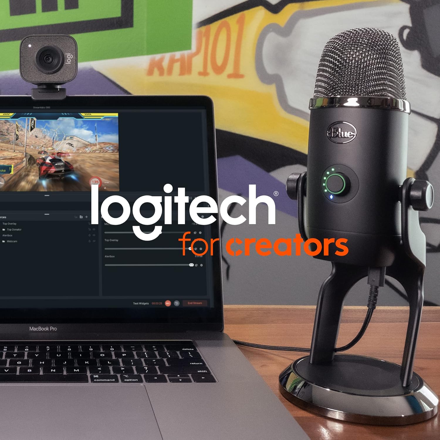 Logitech Creators  Yeti USB Microphone for Gaming, Streaming, Podcast, Youtube, Discord, PC, Studio Sound, Plug & Play-Midnight
