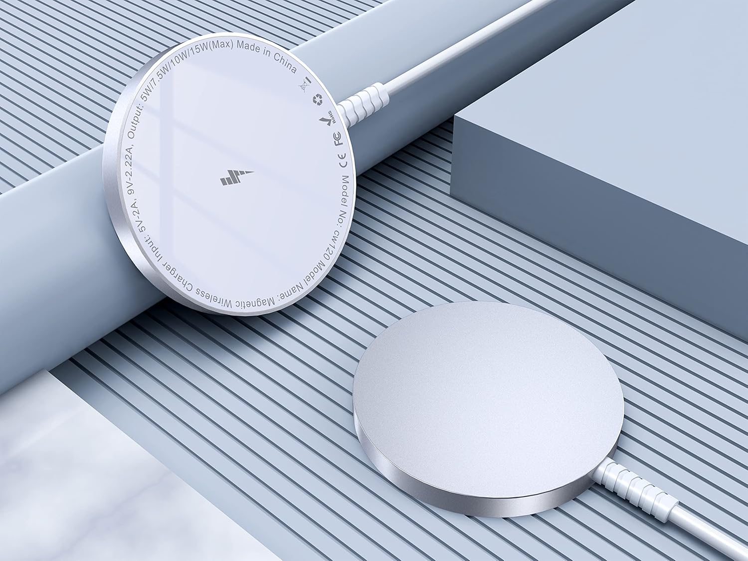 Magnetic Wireless Charger for Iphone: Compatible with Magsafe Charger Iphone 16 15 14 13 12 Series & Airpods 4 3 2 Pro - Fast 15W Max Charging Pad Strong Magnet, Dual USB-C/A Ports-Home Office Travel