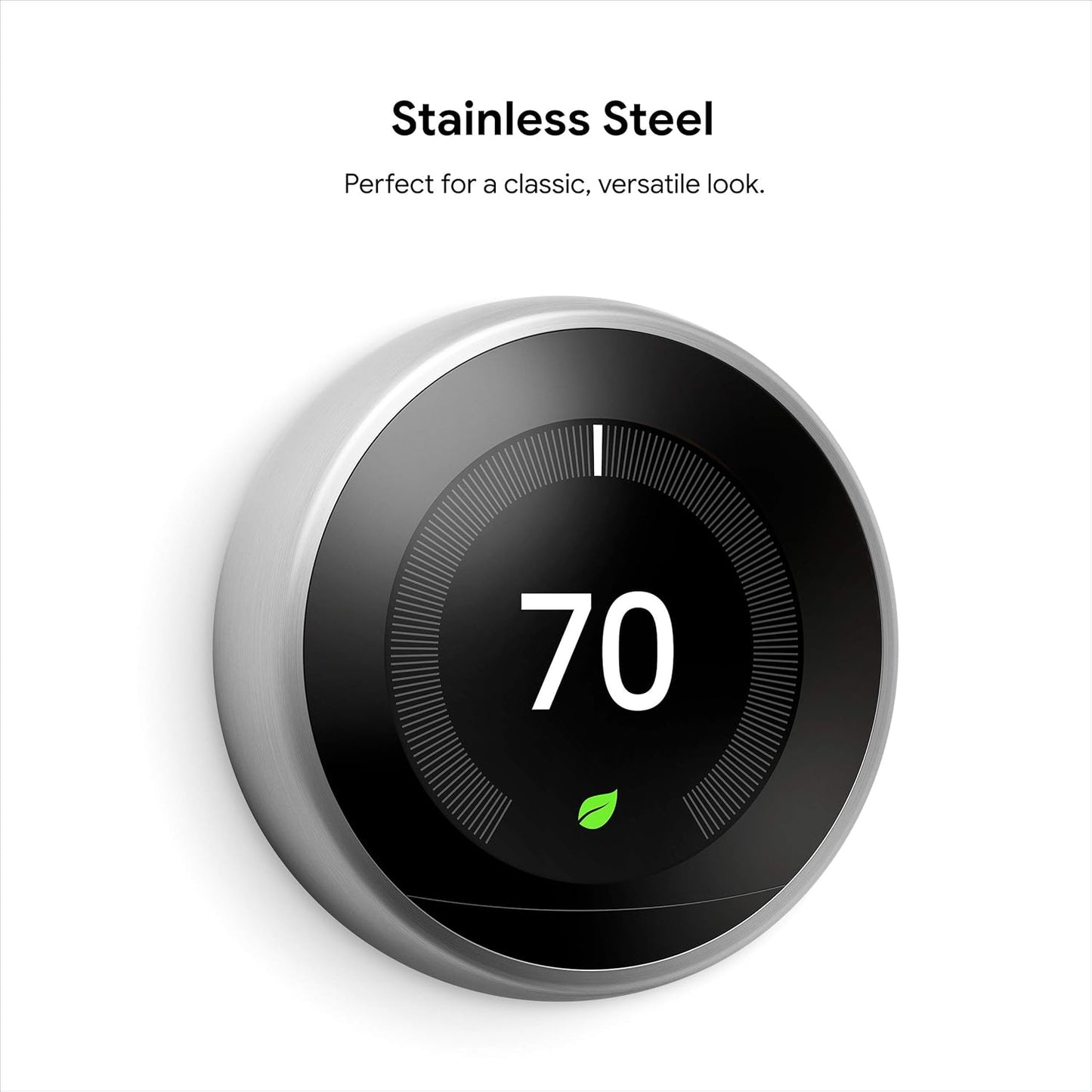 Nest Learning Thermostat - 3Rd Gen (2015) - Programmable Smart Thermostat for Home - Works with Alexa - Stainless Steel