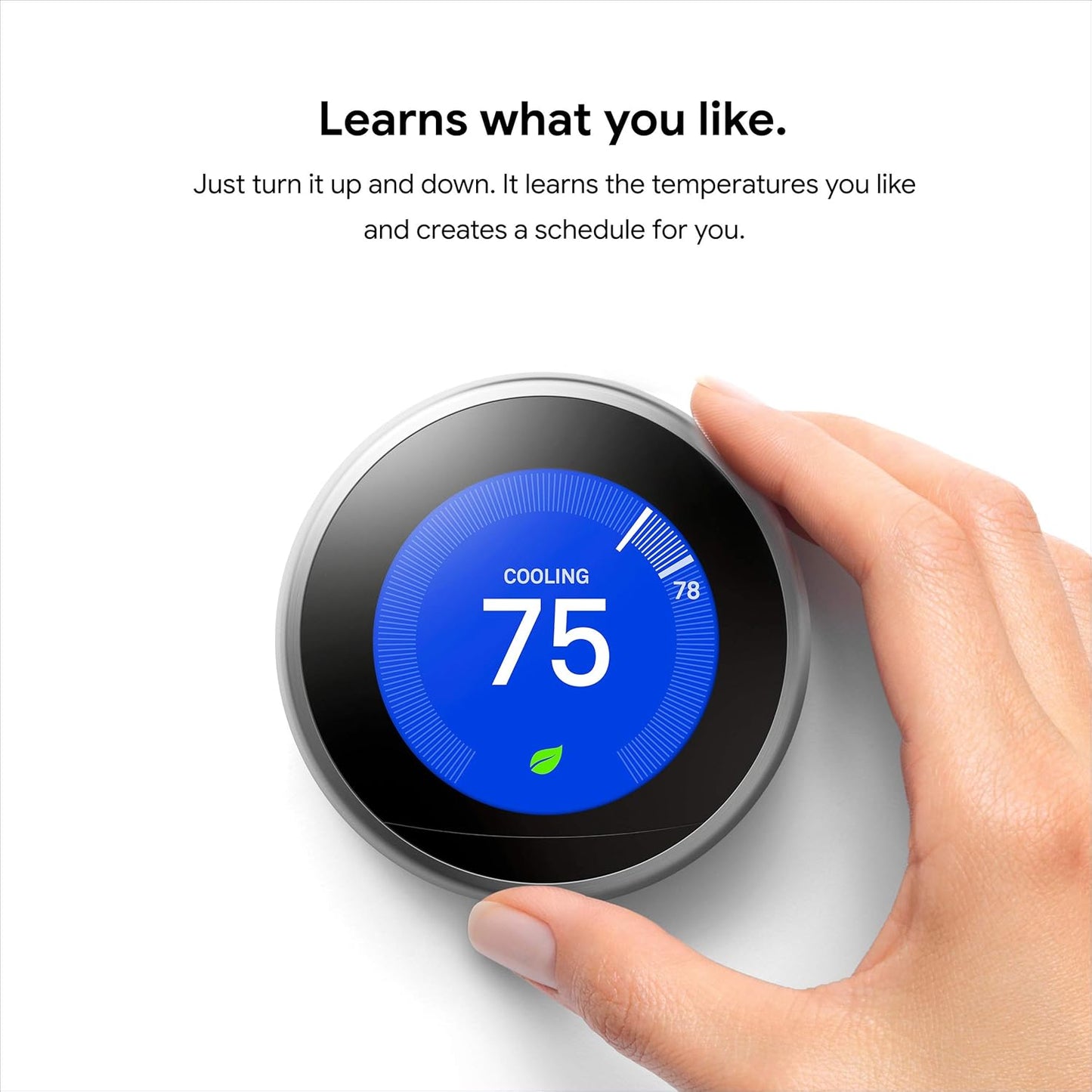 Nest Learning Thermostat - 3Rd Gen (2015) - Programmable Smart Thermostat for Home - Works with Alexa - Stainless Steel