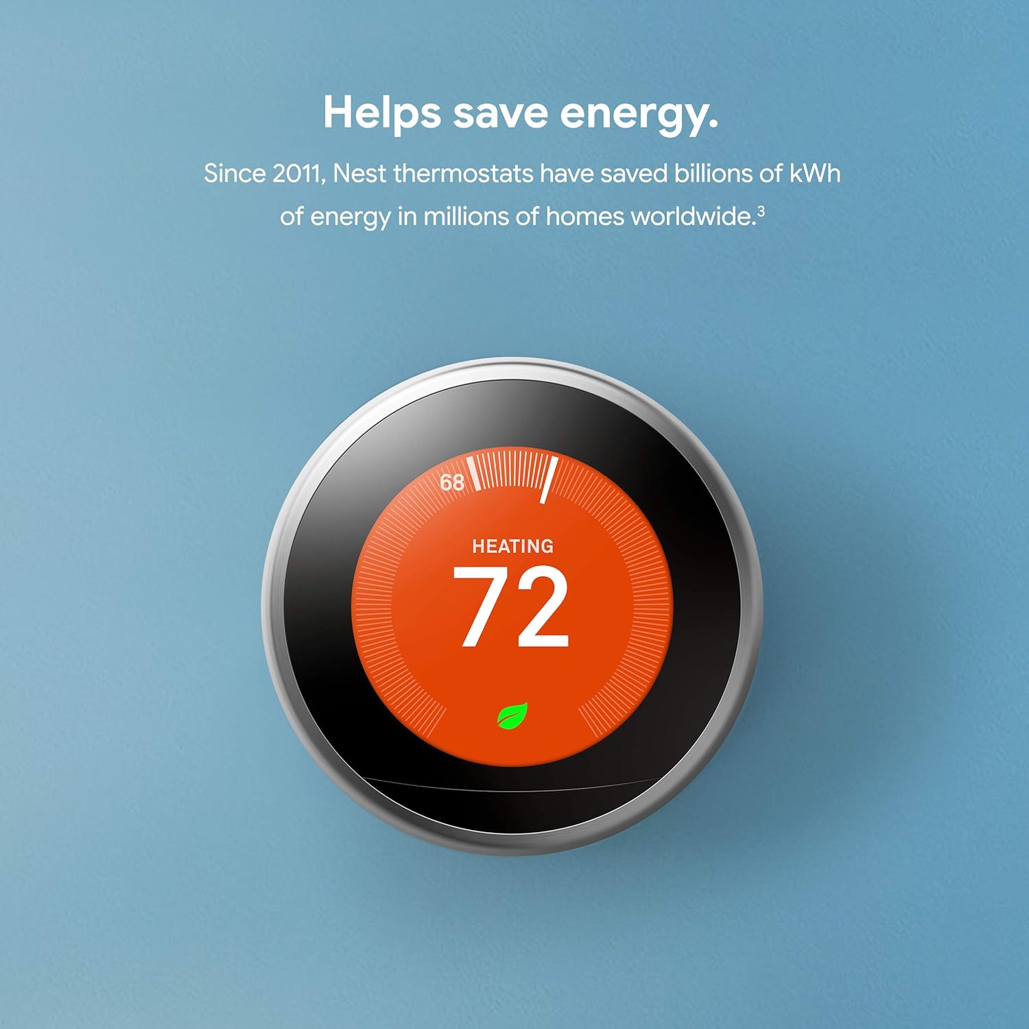 Nest Learning Thermostat - 3Rd Gen (2015) - Programmable Smart Thermostat for Home - Works with Alexa - Stainless Steel